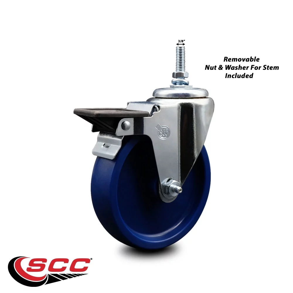 Solid Polyurethane Swivel Threaded Stem Caster w/5