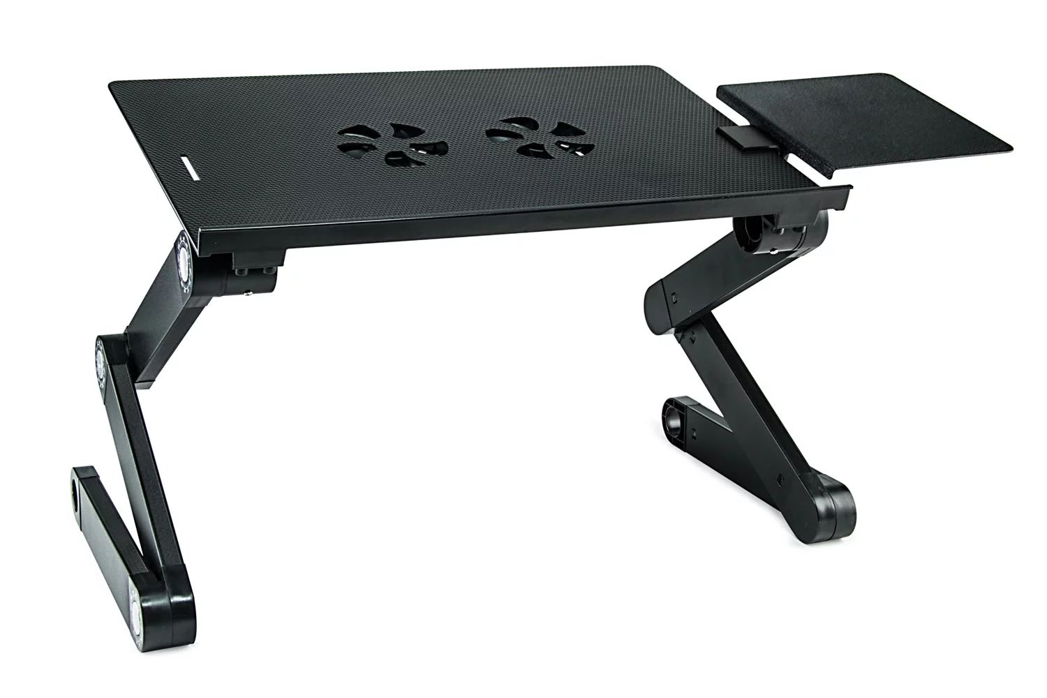 Mount-It! Adjustable Laptop Stand with Built-in USB Cooling Fan and Mouse Pad Tray, Black