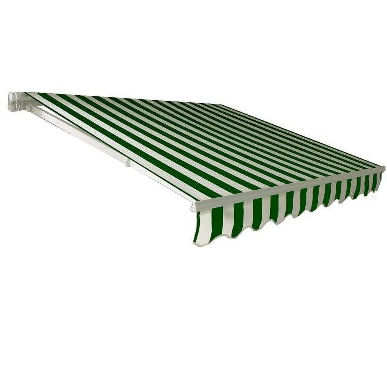 Awntech CAM8-US-FW 8 ft. California Manual Retractable Awning, Forest Green & White - 84 in.