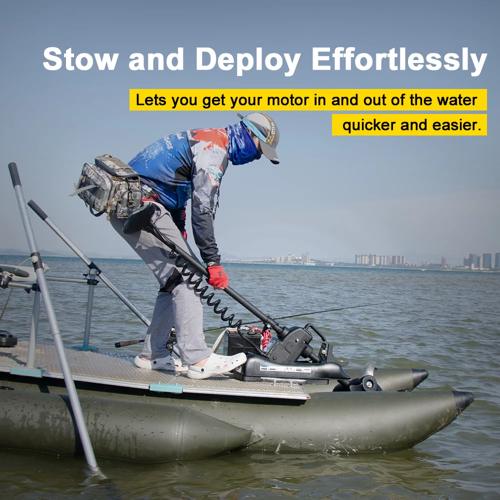 AQUOS Haswing CaymanB 24V 80LBS 54inch Bow Mount Trolling Motor with Wireless Remote Control, Quick Release Bracket
