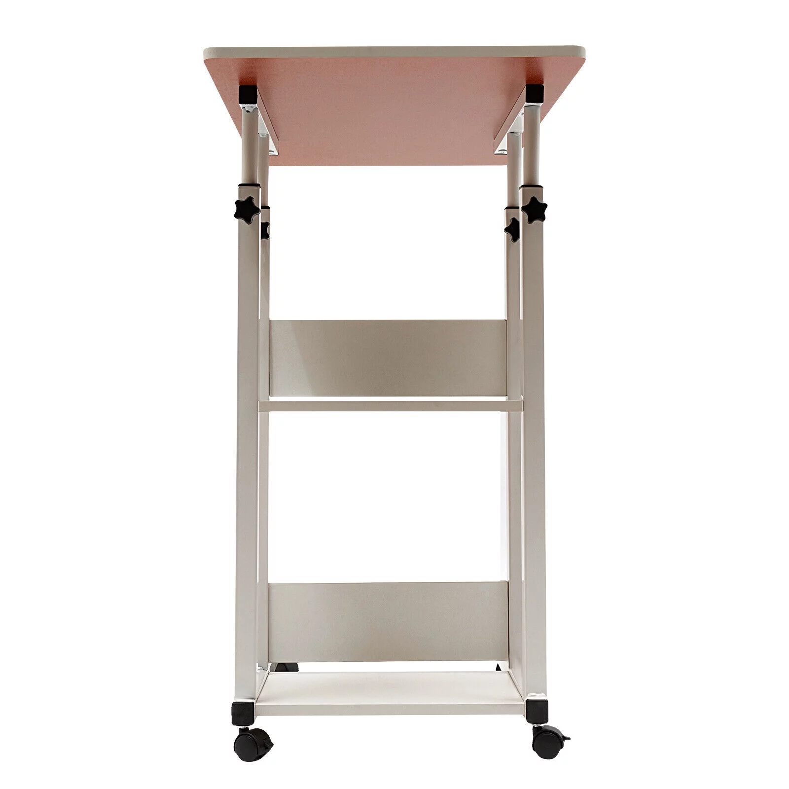 C Shaped Height Adjustable Chair Side Table TV Tray Laptop Desk Sofa Bed W/Wheel