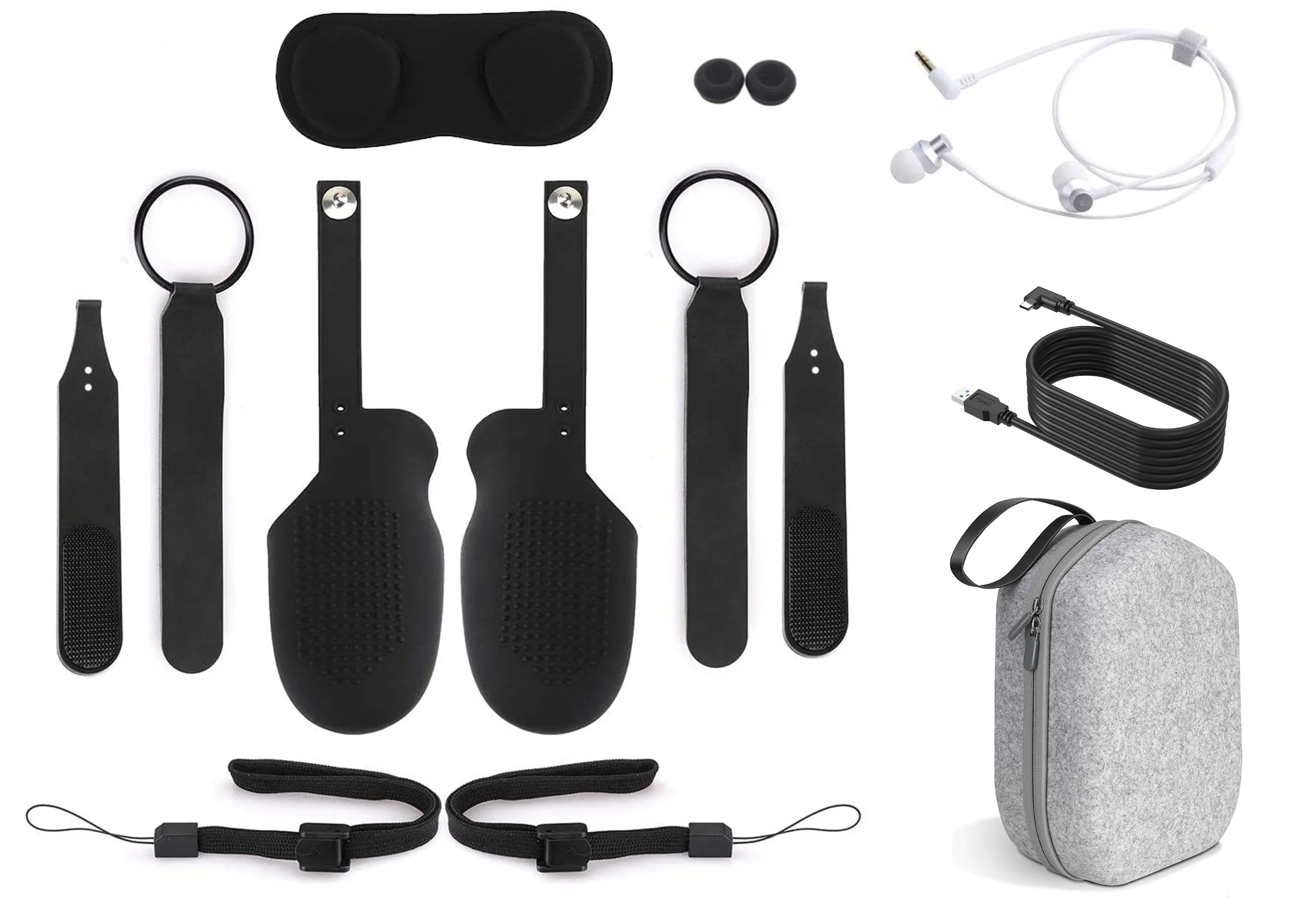 2022 Oculus Quest 2 All-In-One VR Headset, Touch Controllers, 256GB SSD, Glasses Compatible,3D Audio,Marxsol Bundle:Carrying Case, Earphone,10Ft Link Cable, Grip Cover,Knuckle & Hand Strap, Lens Cover