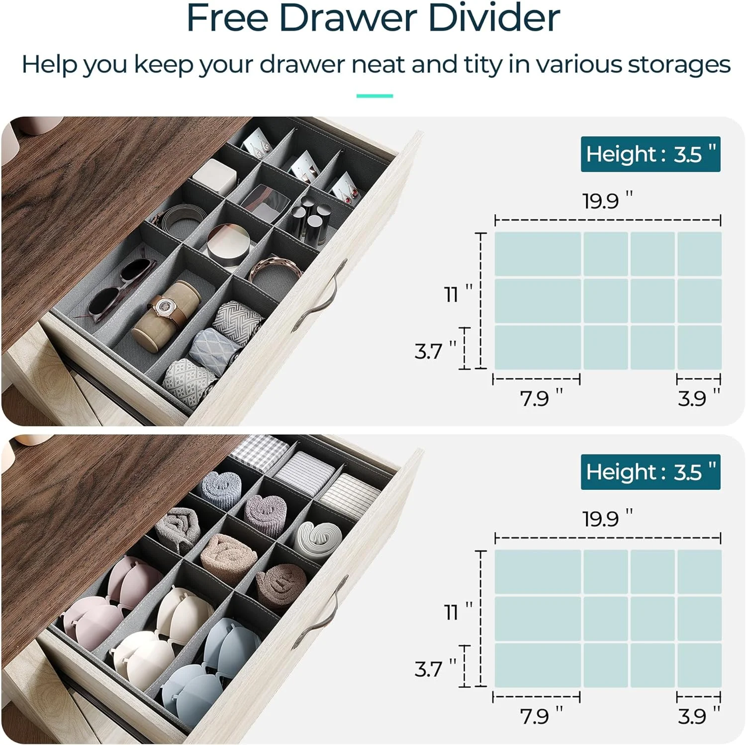 xrboomlife 5 Drawer Dresser  White Dresser for Bedroom  Modern Dresser Chest with Wide Drawers  Wood  Chest of Drawers for Living Room