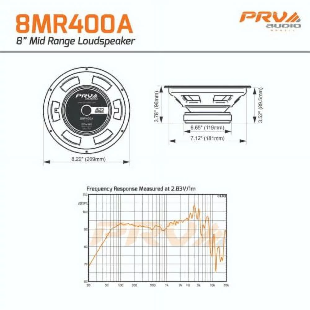 PRV 8MR400A 8 in. Midrange Loudspeaker