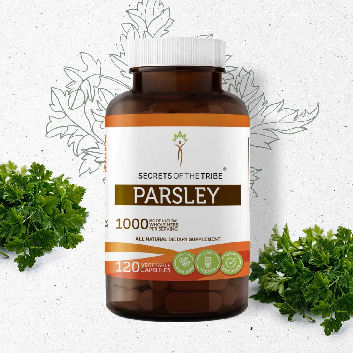 Secrets of the Tribe Parsley 120 Capsules, 500 mg, Organic Parsley (Petroselinum crispum) Dried Leaf