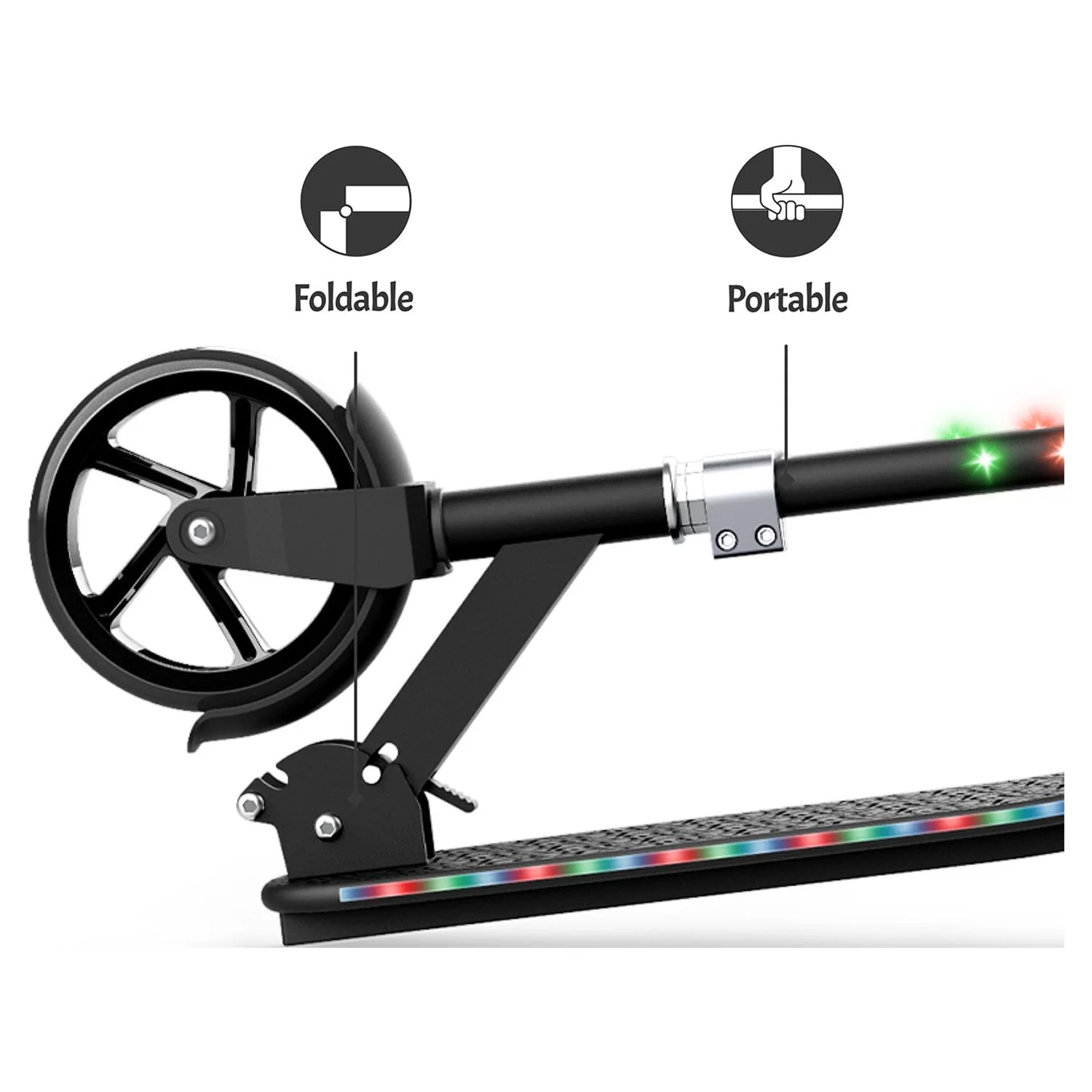 Jetson Jupiter Jumbo 2-Wheel Kick Scooter, Black, Ages 8+