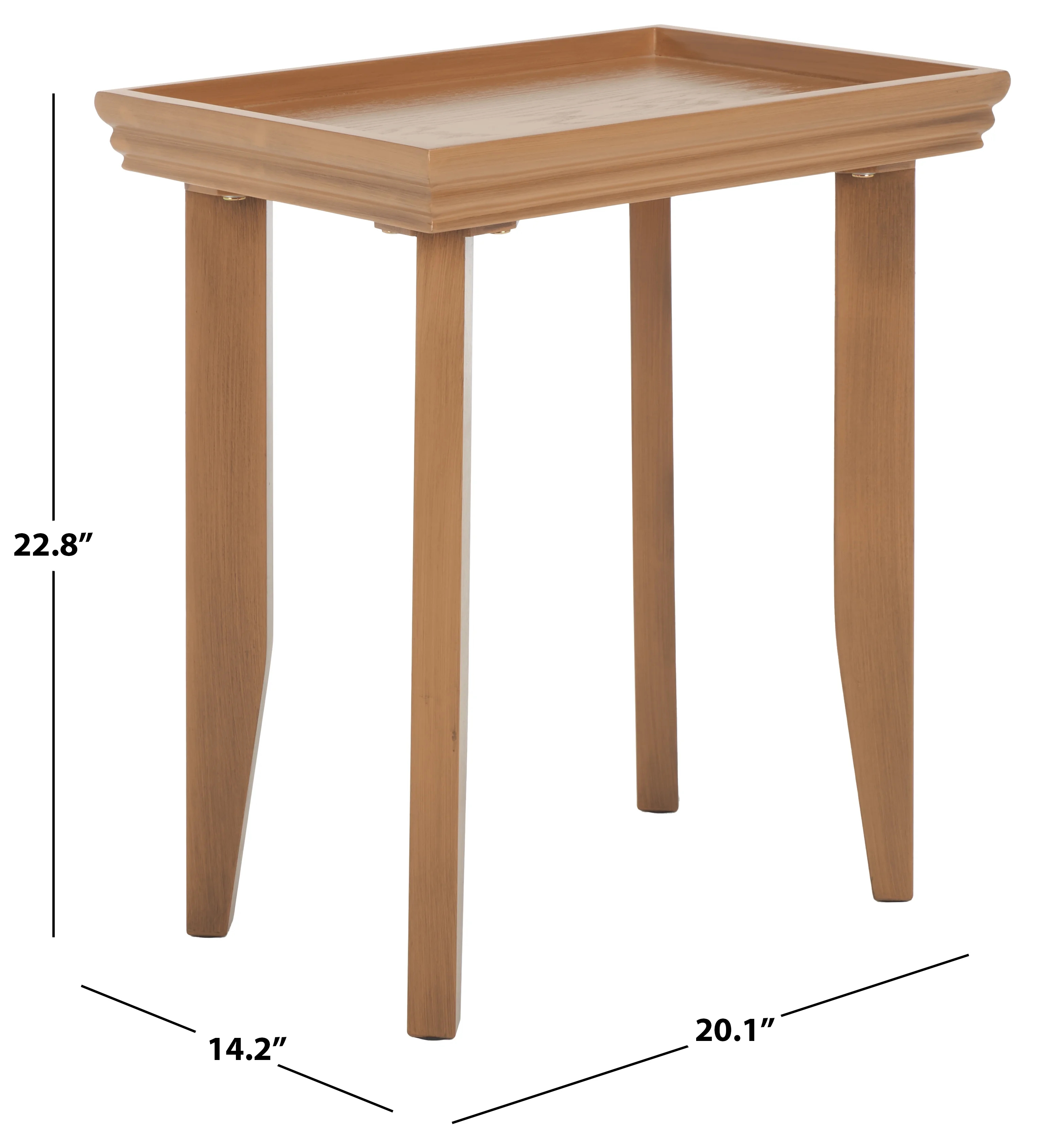 SAFAVIEH Naios Amish Style Rectangle Accent Table, Sand (20.1 in. W x 14.2 in. D x 22.8 in. H)
