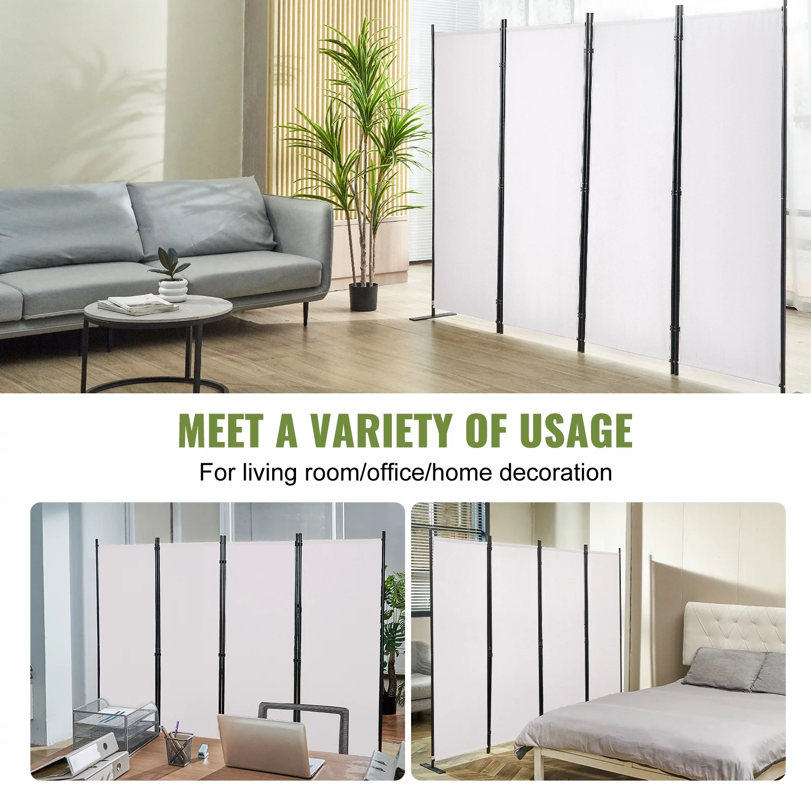 SKYSHALO Room Divider 4 Panel Folding Privacy Screen 88.2