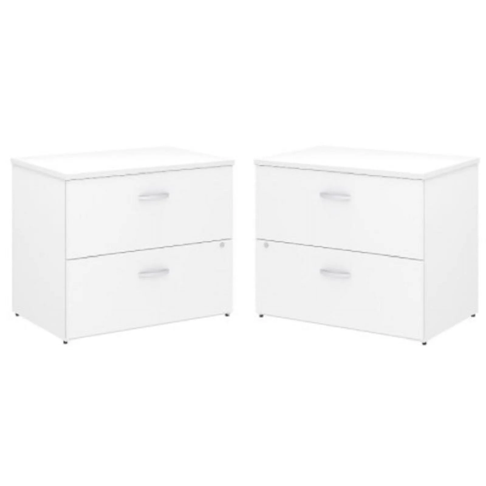 Home Square 2 Piece Lateral Engineered Wood Filing Cabinet Set in White