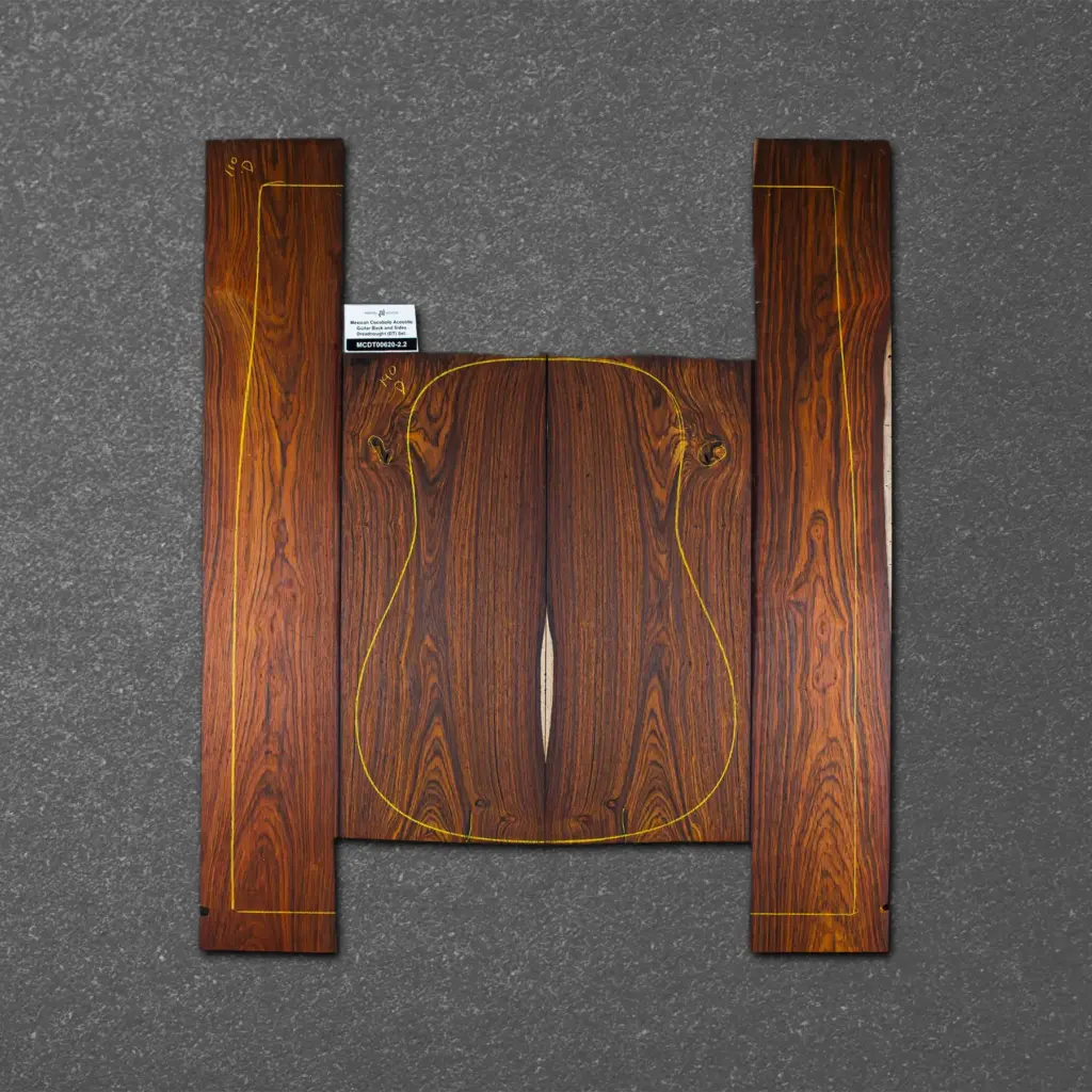 Mexican Cocobolo Acoustic Guitar Back and Sides Dreadnought (DT) Set. – MCDT000620-2.2