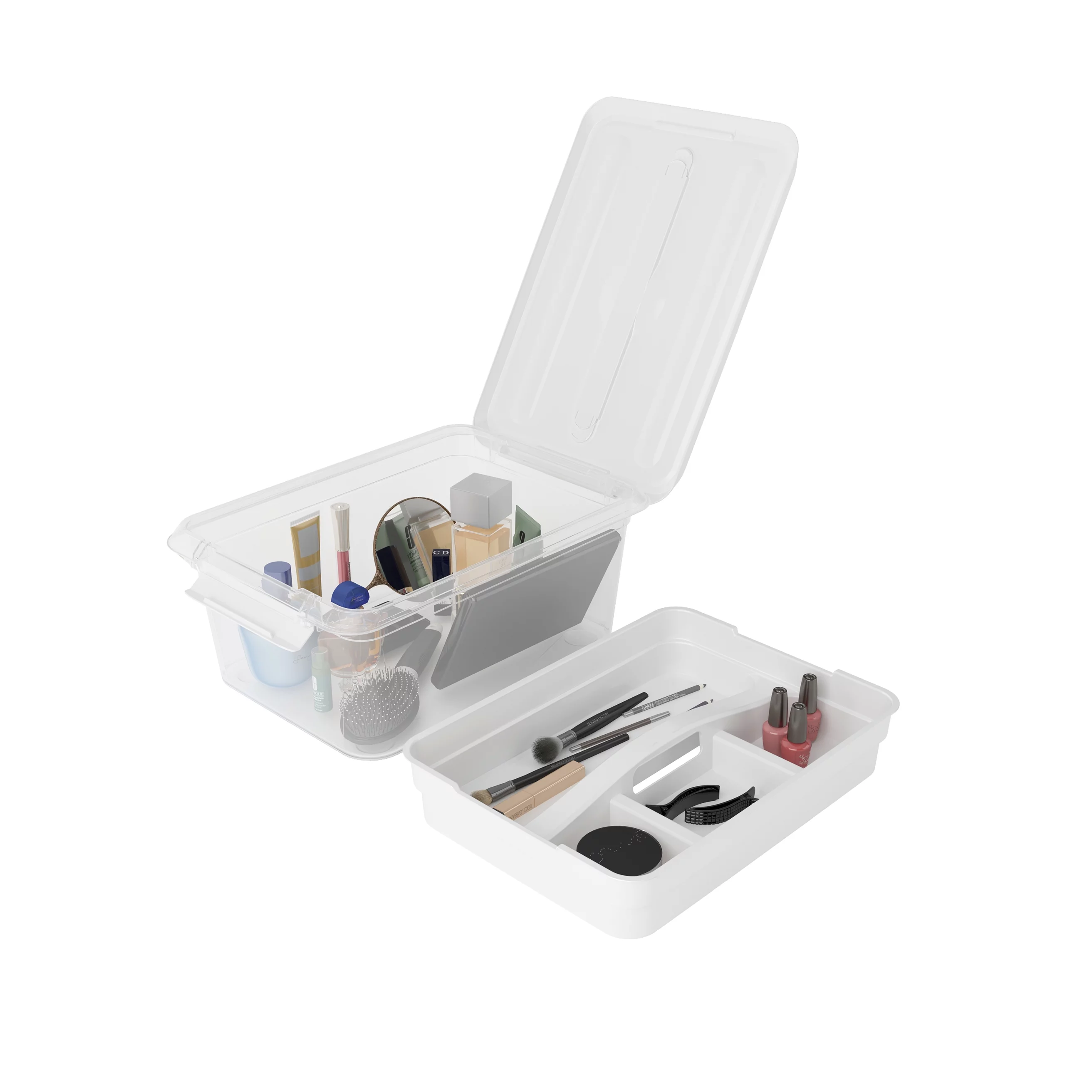 Pen+Gear Latchmate Plastic Storage Box, 6.2 Quart, White, Adult