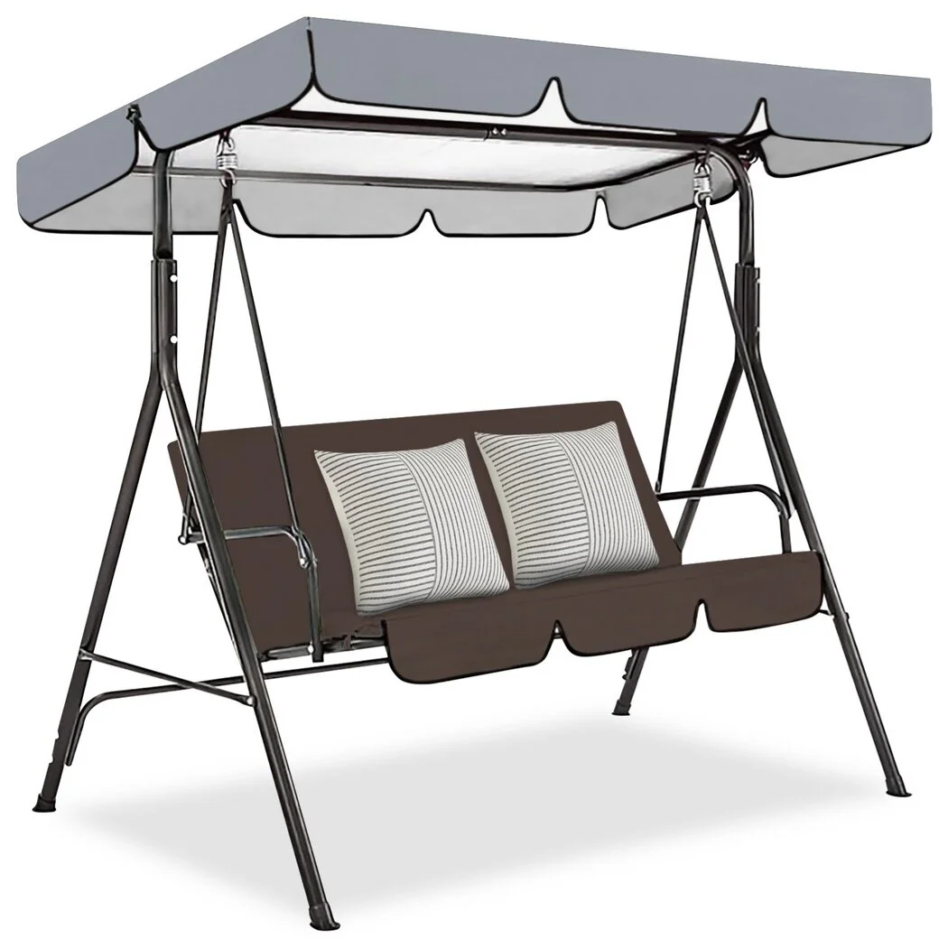 Patio Swing Canopy for 3-Seat Swings, Waterproof & Sunproof Porch Swing Chair Top Cover Replacement for Sunshade, Made of 190T High-Density Polyester, 75 x 52 x 6’’