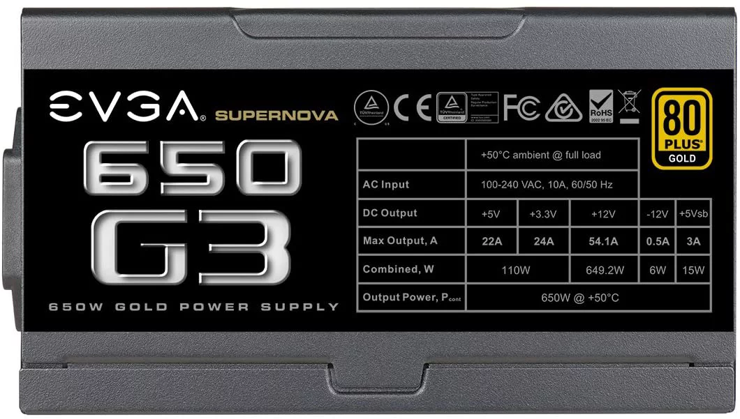 EVGA SuperNOVA G3 650W 80+ Gold Power Supply