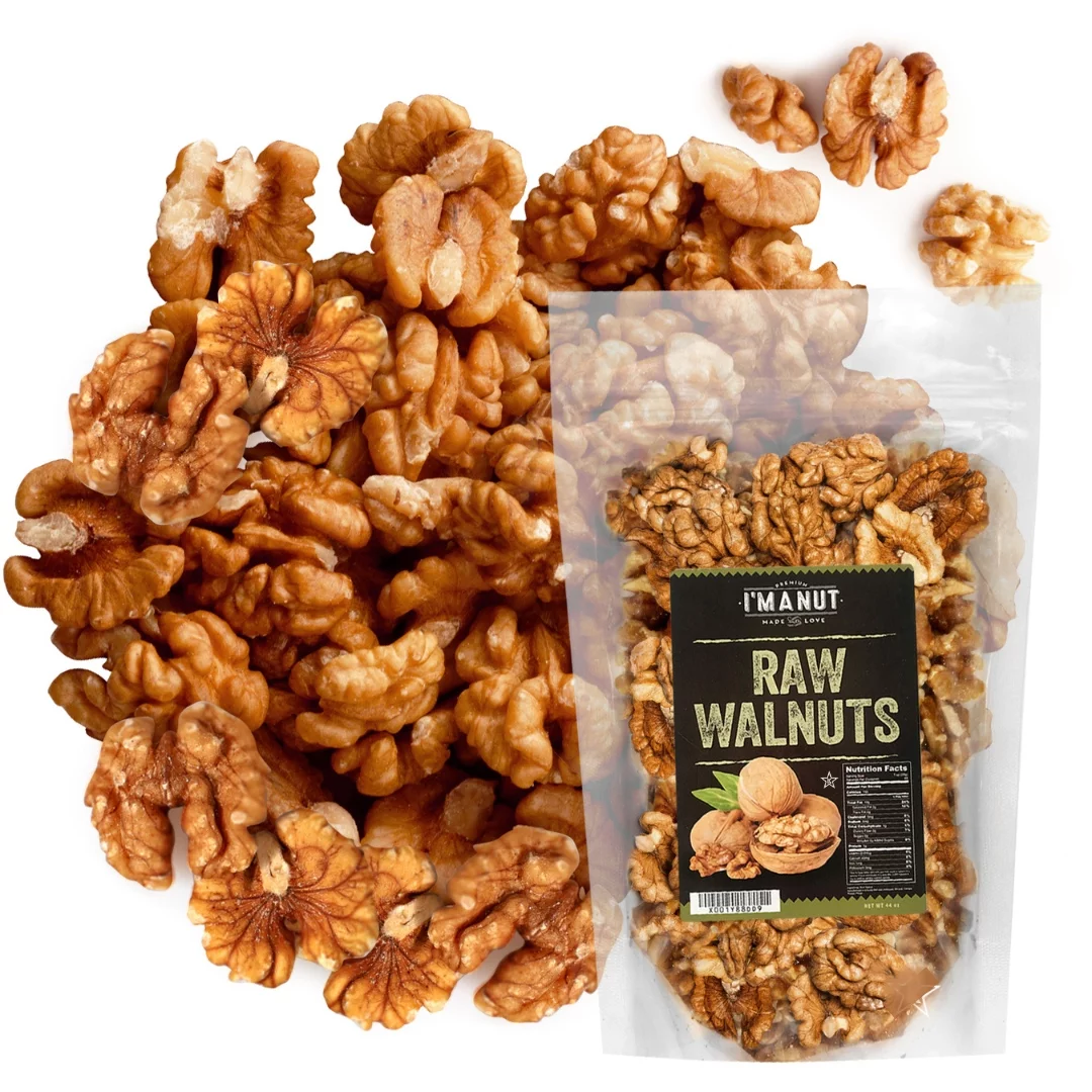 I'M A NUT California Raw Shelled Walnuts-Halves and Pieces-No PPO Non GMO Kosher Vegan-16 oz