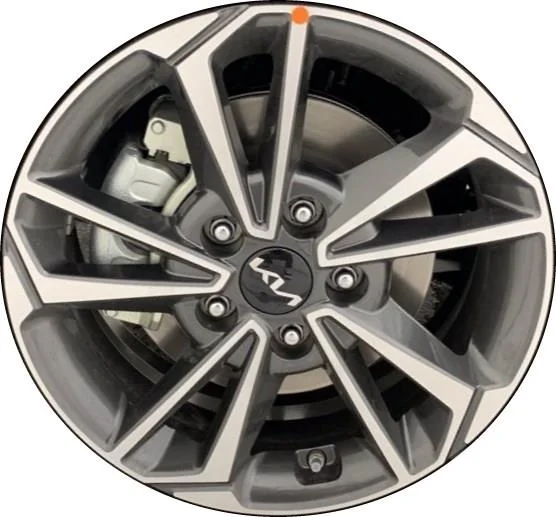 16x6.5 inch Factory Replacement New Alloy Rim for 2022-2024 Kia Forte Machined Face with Painted Grey Pockets