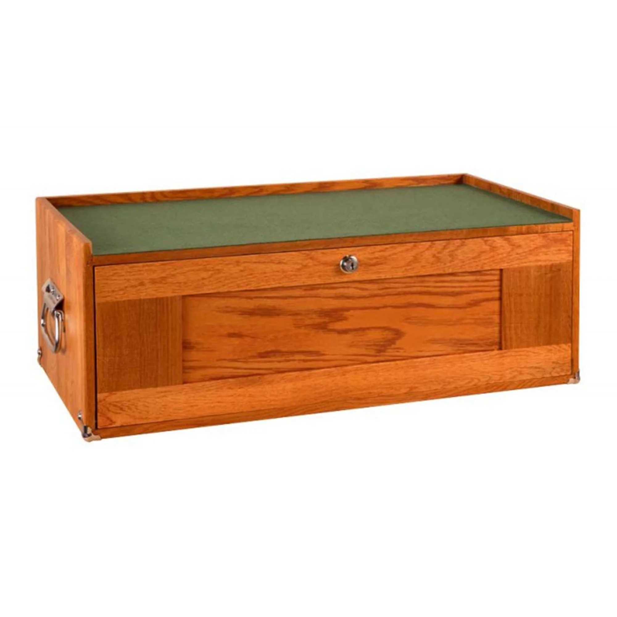 Gerstner International 3-Drawer Mid-Base Chest with Front Lid, Red Oak