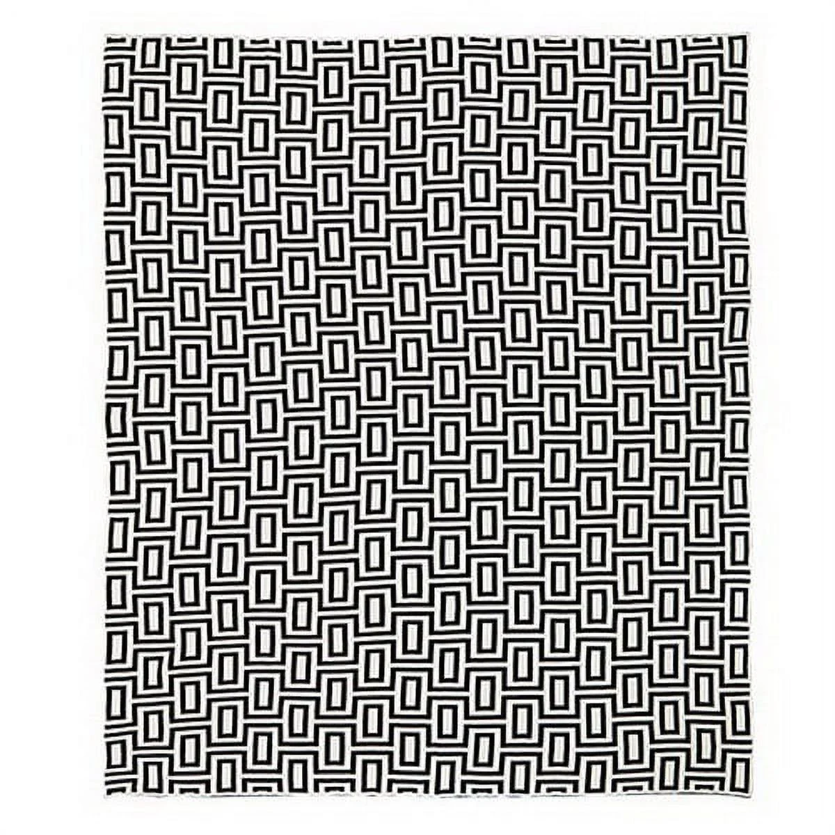 Creative Brands  60 x 50 in. Square Geometric Throw, Natural & Black