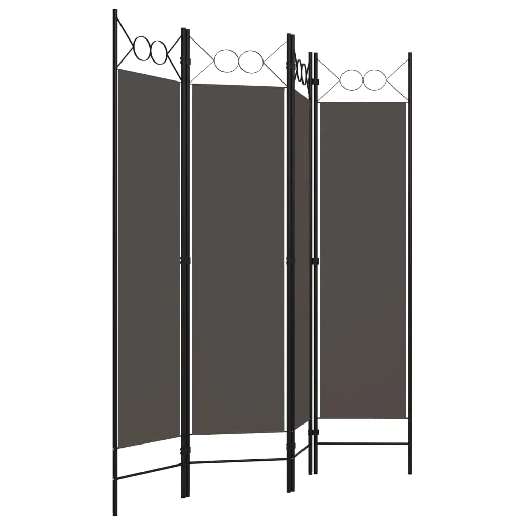 Stylish and Versatile 4-Panel Room Divider Anthracite - Durable and Foldable Modern Fabric Privacy Screen Measuring 63