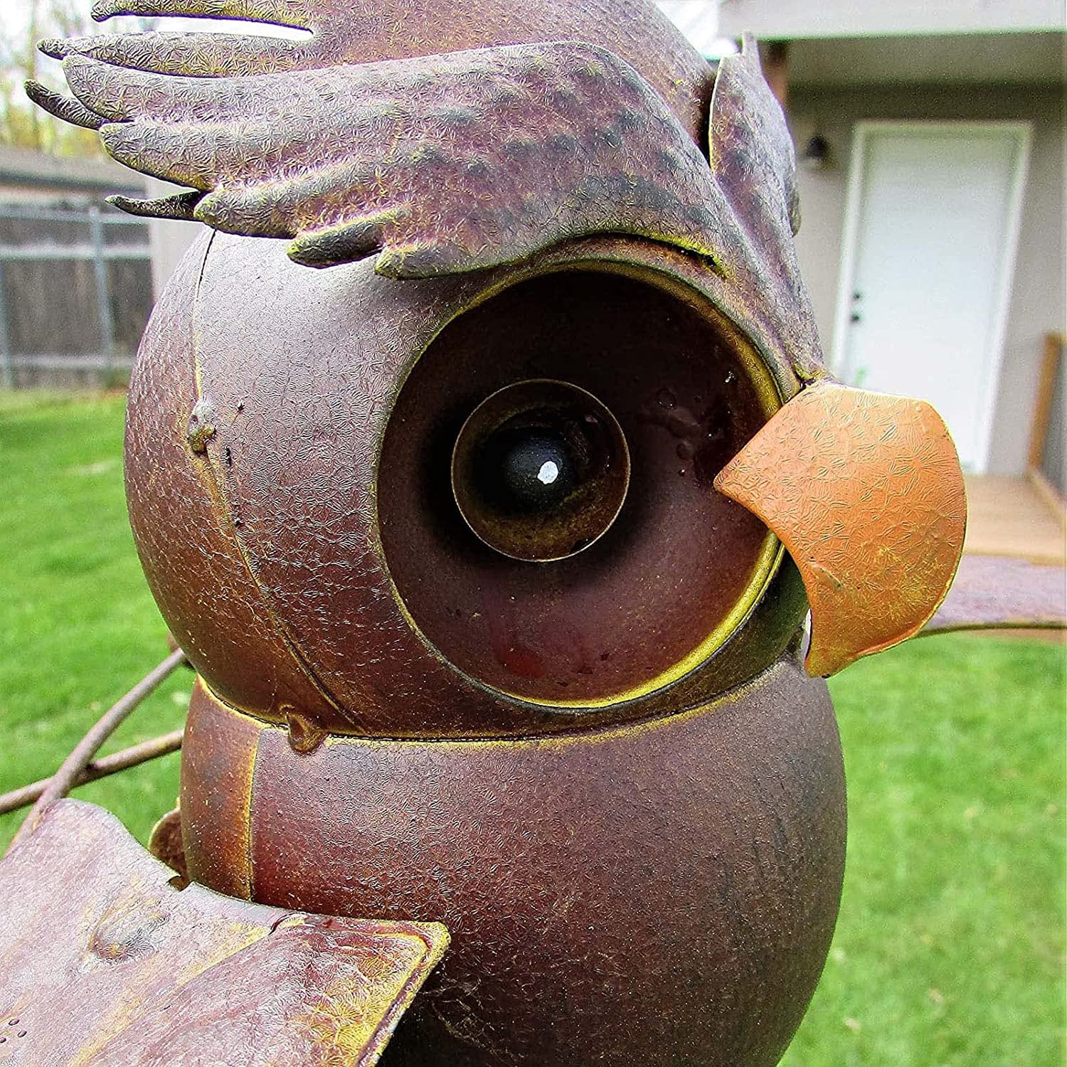 Metal owl Outdoor Decor, Wind Spinners for Yard and Garden Rocking Owl Decorations, Lawn Ornaments Wind Spinners, Garden Stakes Decorative Kinetic Sculptures