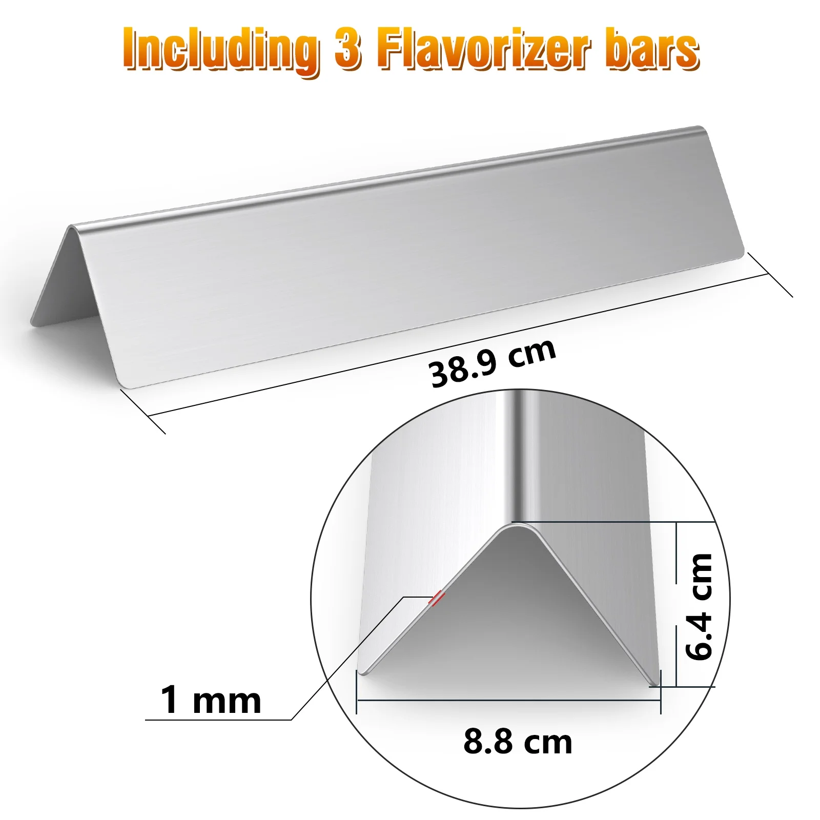 3 Pcs Replacement Heat Plate Flavorizer Bars for Weber 47100001, 46113101, Gas Models