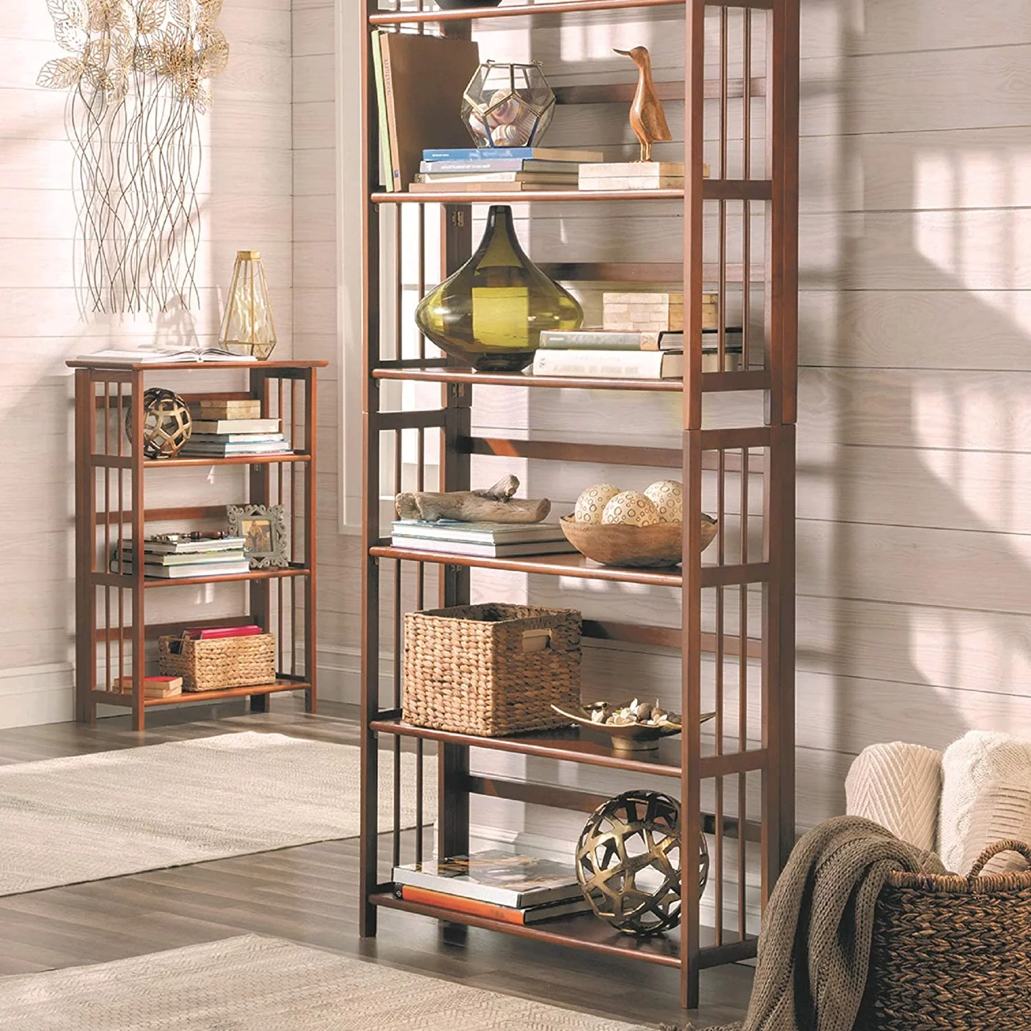 3 Shelf Folding Stackable Bookcase, 27.5