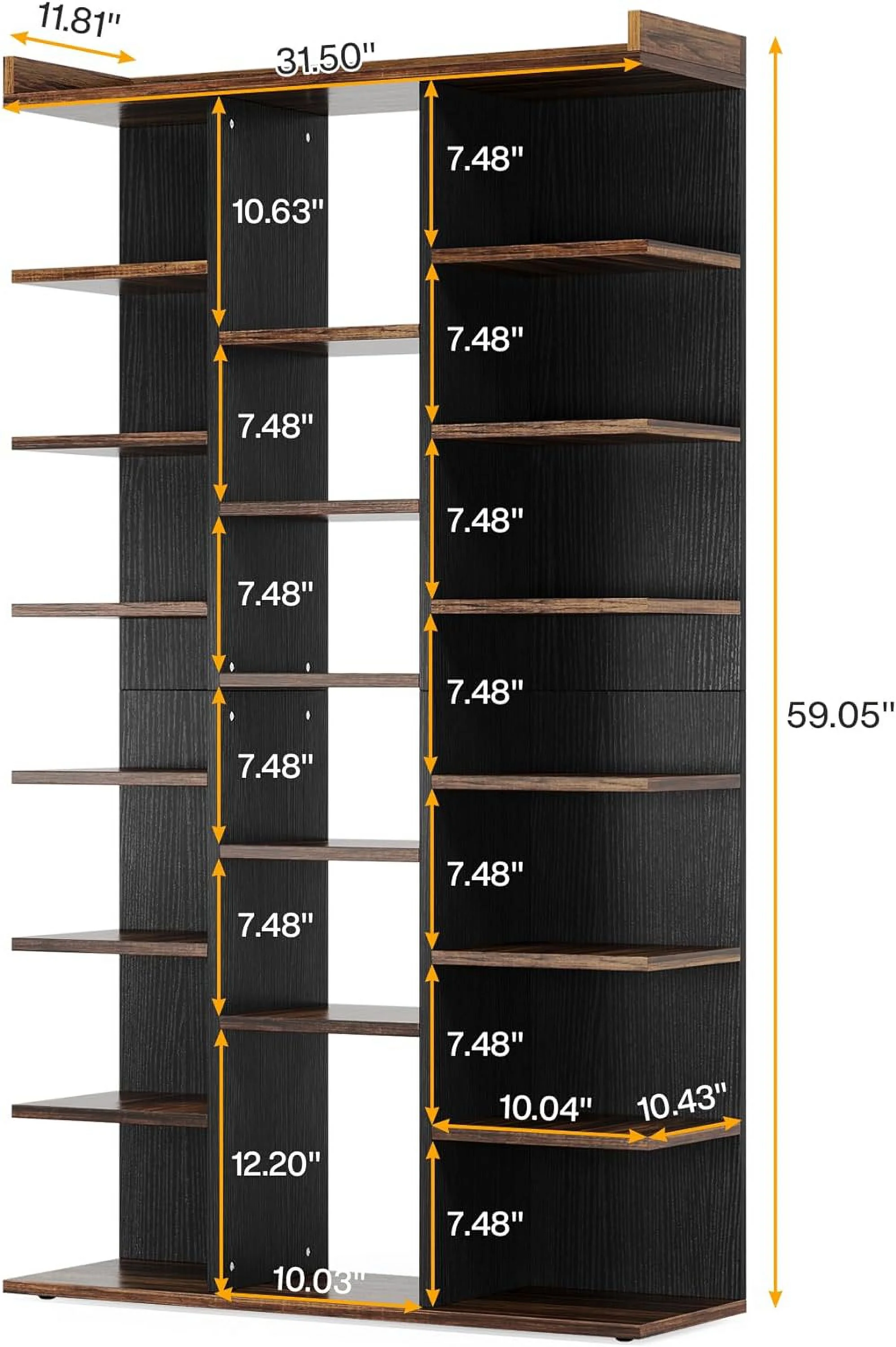 Tribesigns 7-Tier Shoe Rack, Tall Shoe Organizer for 20 Pairs, Wood Shoe Storage Shelf for Entryway, Closet, Bedroom