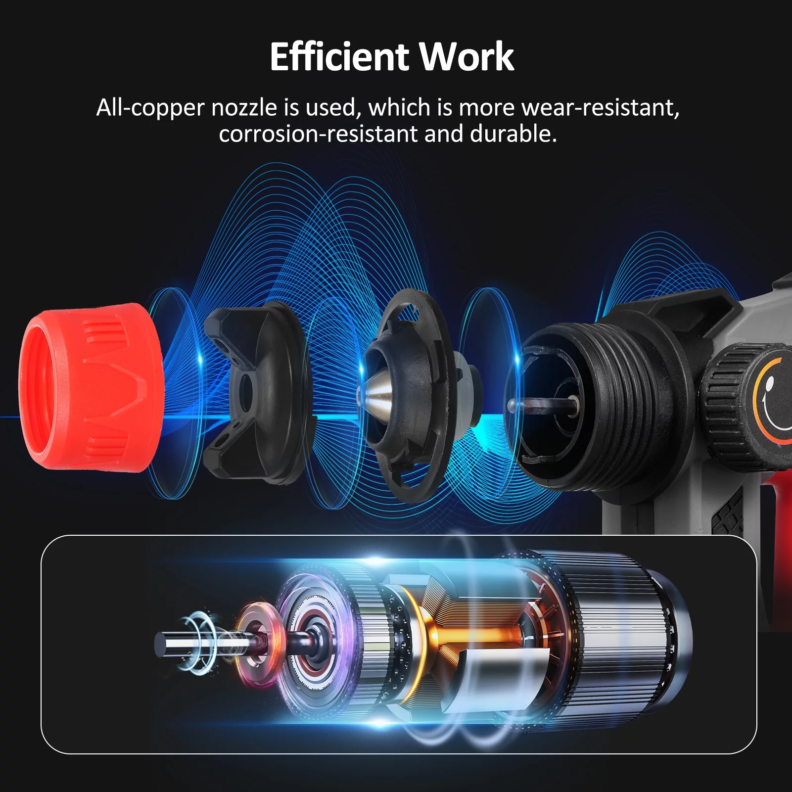 Carevas Battery Spraying Machine, 800W Electric Paint Sprayer, 38000RPM, 800ML Capacity, Watering Can