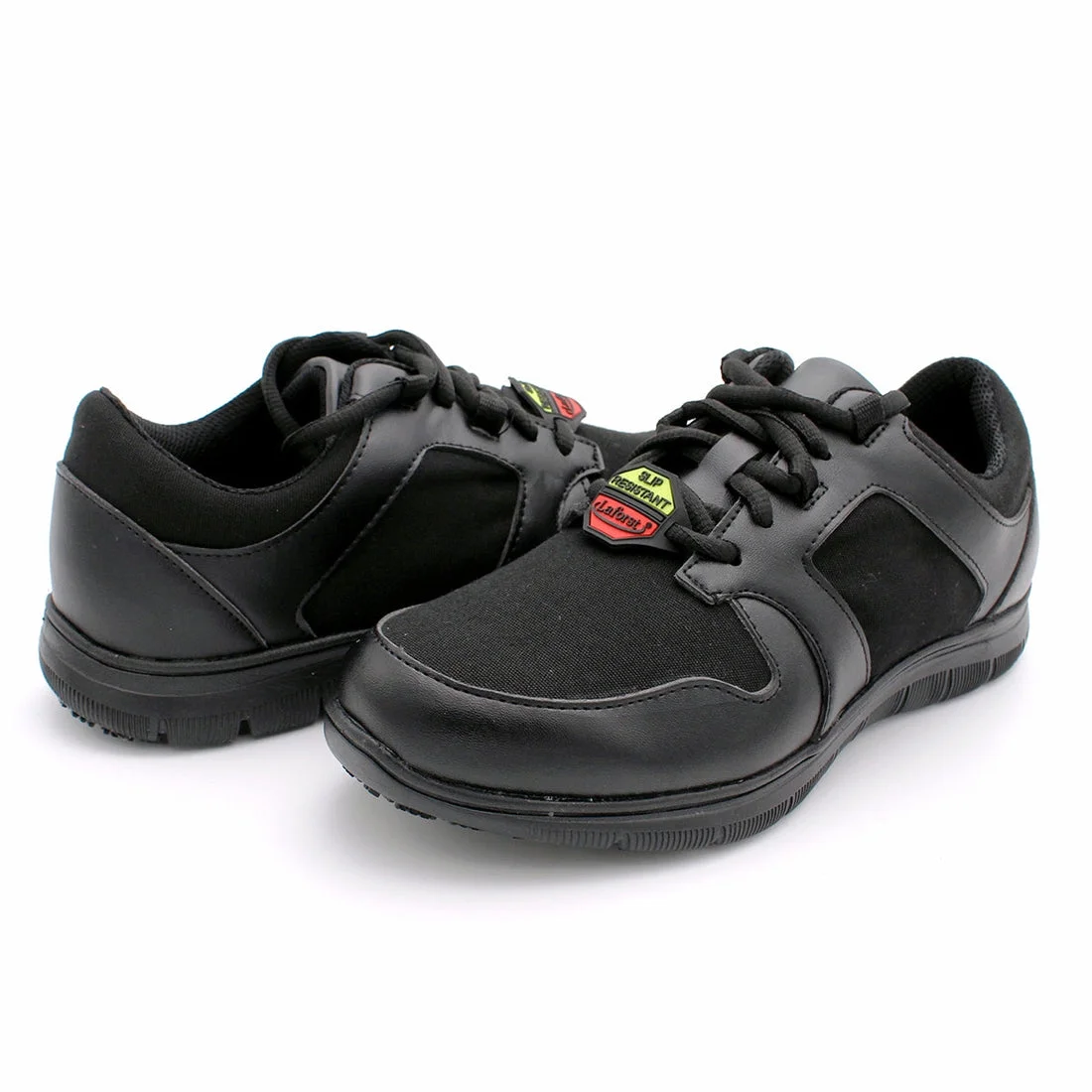 Laforst Mens Slip Resistant Waiter Work Shoes Manmade with Sunbrella Upper Lace Up Black Sneaker