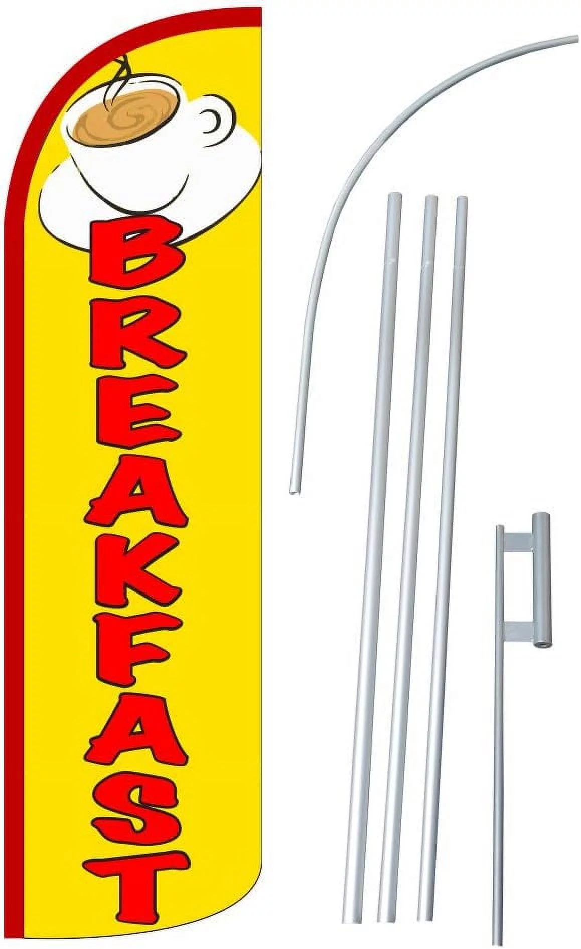 12-foot super swooper feather flag with heavy-duty 15-foot pole and ground spike