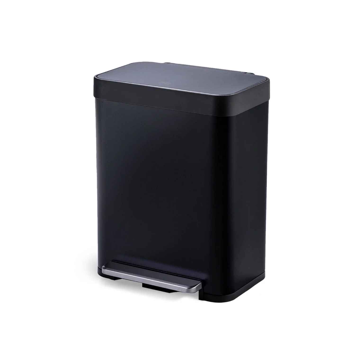 Home Zone Living 13 gal/50 Liter Kitchen Garbage Can Stainless Steel, Black