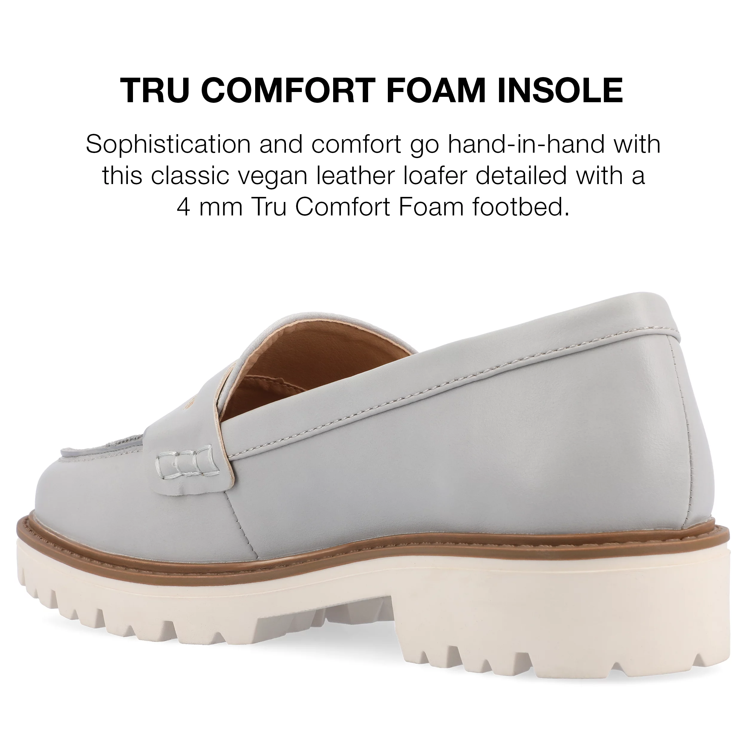 Journee Collection Womens Kenly Tru Comfort Foam Narrow Width Slip On Round Toe Loafer Flats