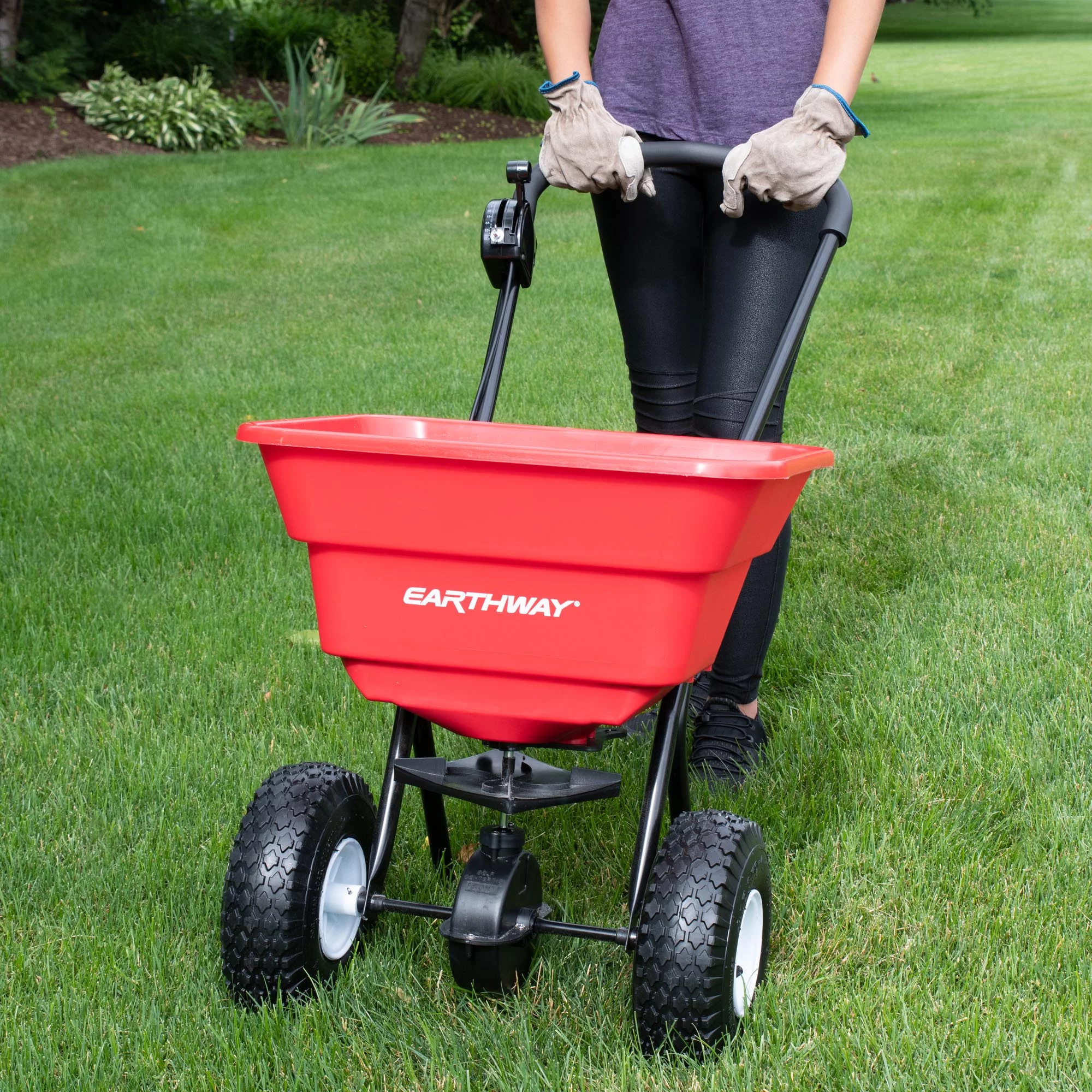 EarthWay 2050P 80lb Red Broadcast Fertilizer Lawn Spreader