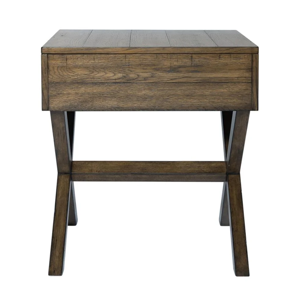 Liberty Furniture Drawer End Table Transitional Brown