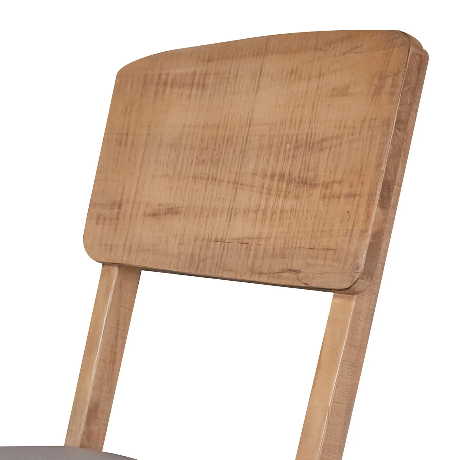 Benjara BM307376 19 in. Dome Mango Wood & Faux Leather Dining Chair, Gray & Brown - Set of 2