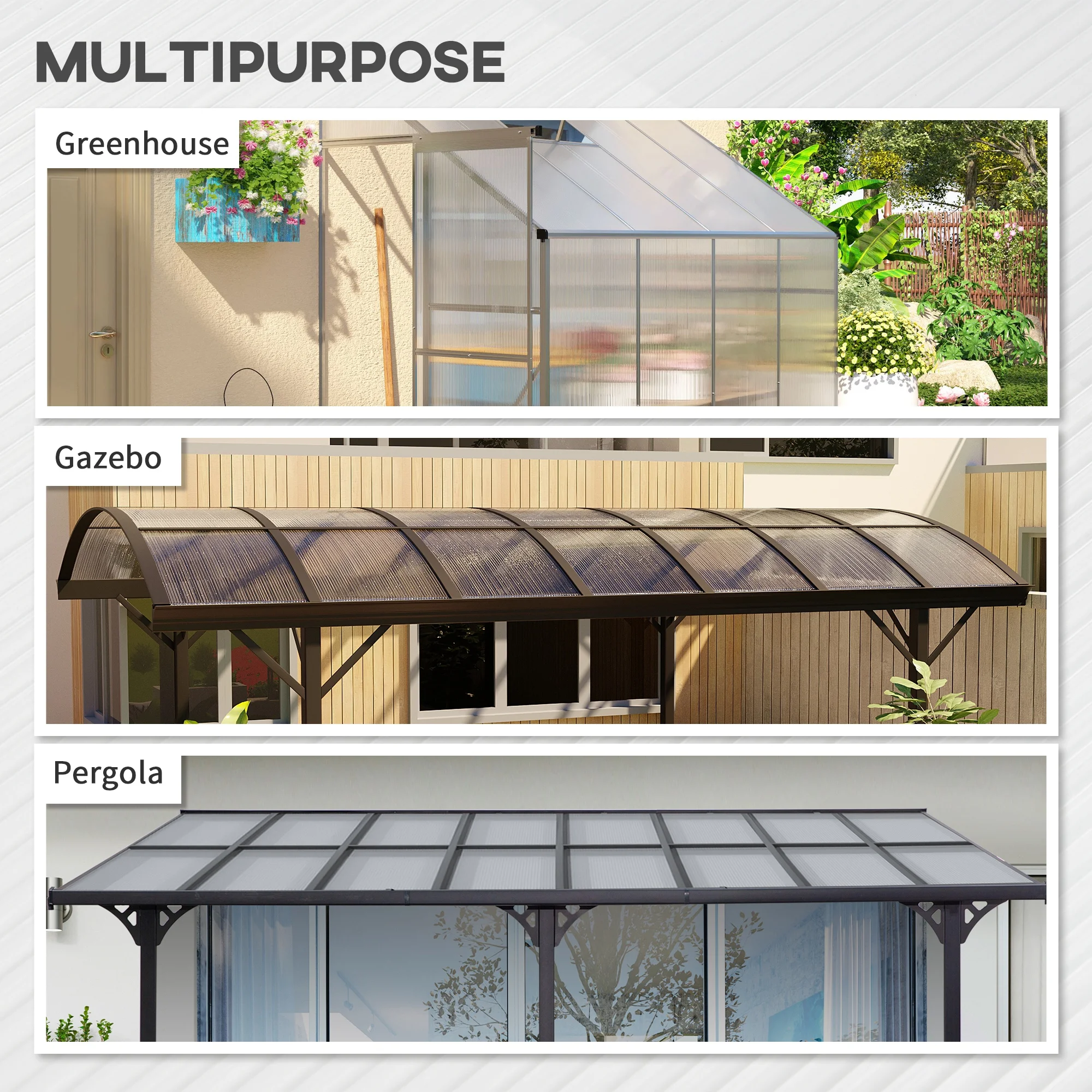 Outsunny 14 pc Twin-Wall Polycarbonate Greenhouse Panels, 4' x 2' x 0.16