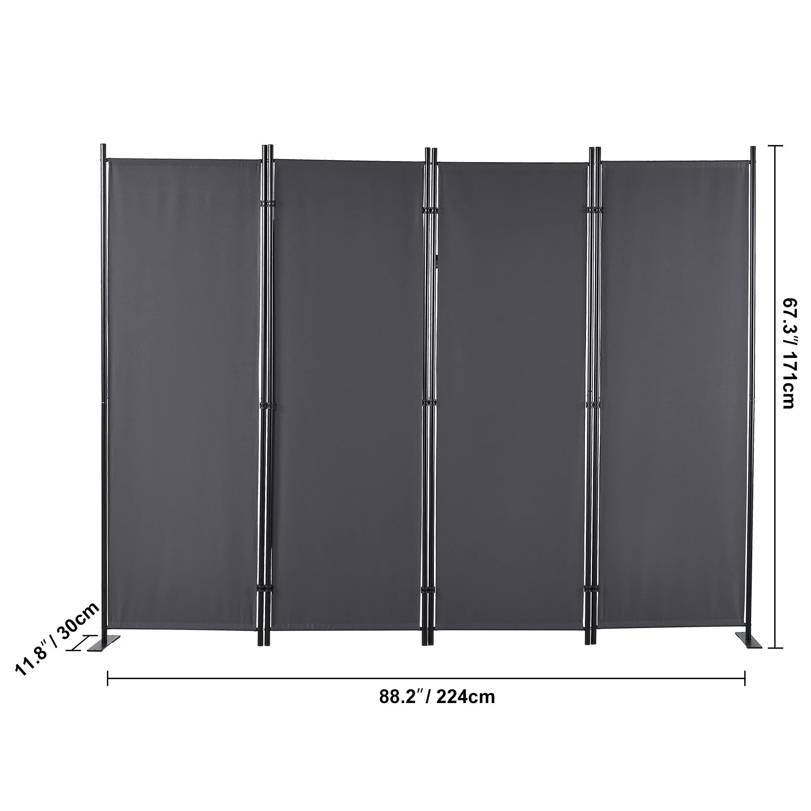 SKYSHALO Room Divider 4 Panel Folding Privacy Screen 88.2