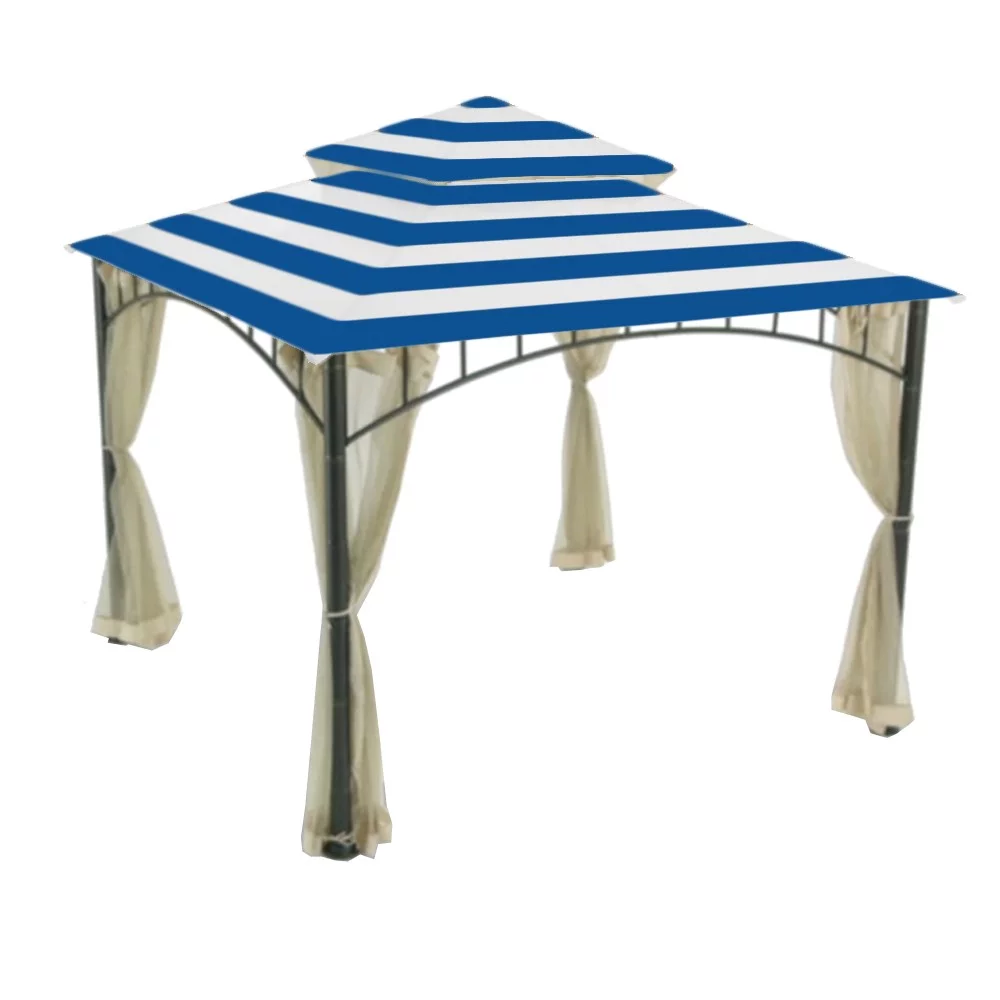 Garden Winds Replacement Canopy Top Cover for the Summer Veranda Gazebo -Standard 350 - Cabana Blue