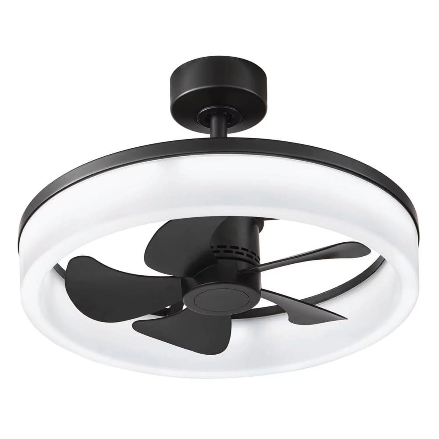 Home Decorators Collection Dialstone 23 in. Integrated CCT LED Indoor/Outdoor Matte Black Ceiling Fan with Remote Control