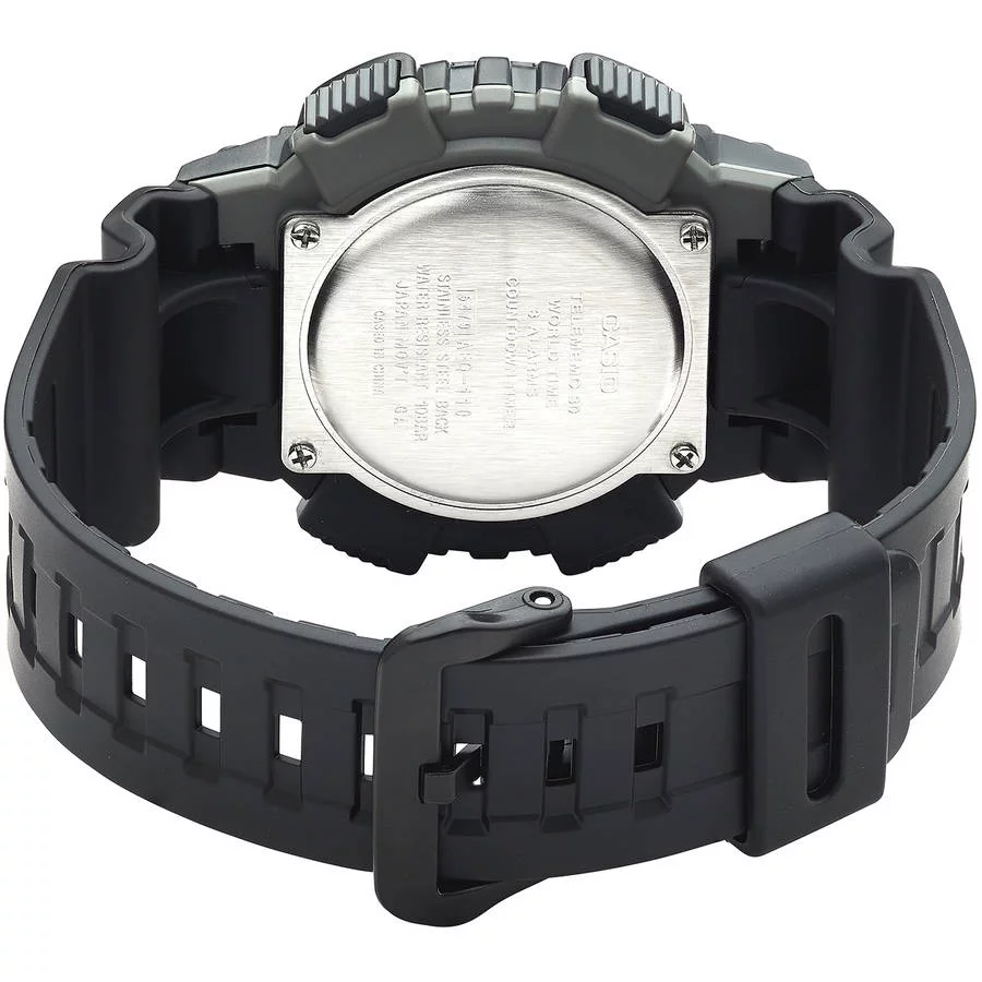 Casio Men's World Time Telememo Black and White Sport Watch AEQ110W-1AVCF