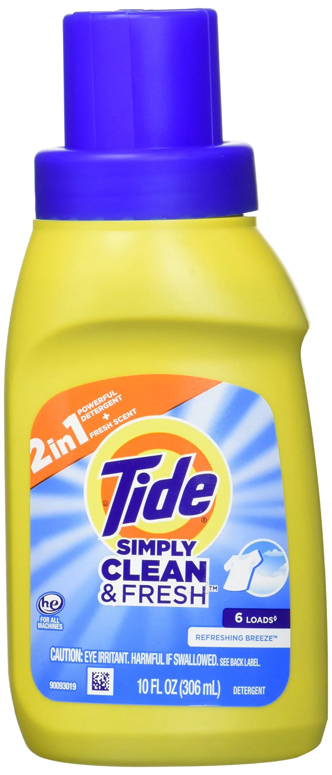 Tide Simply Clean & Fresh Liquid Laundry Detergent, Refreshing Breeze, 6 Loads, 10 Fl Oz