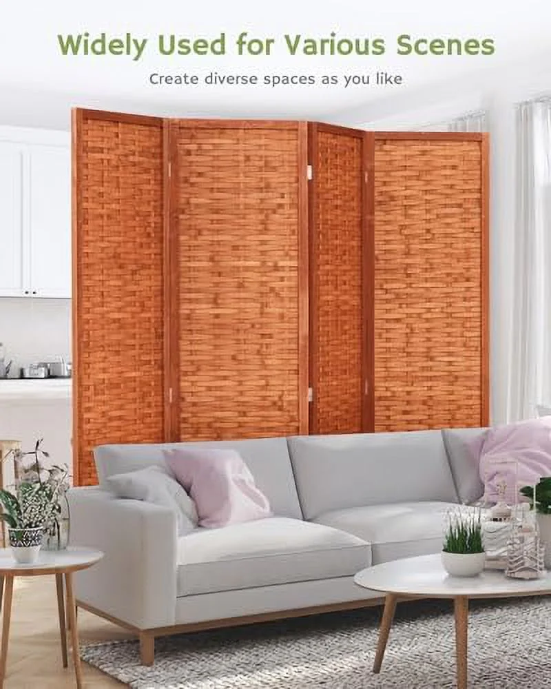 CHYTRE Room Divider Folding Privacy Screen  6 Panel Room Dividers 6 ft. Tall  Partition Wall Separation Dividers Freestanding  Beige