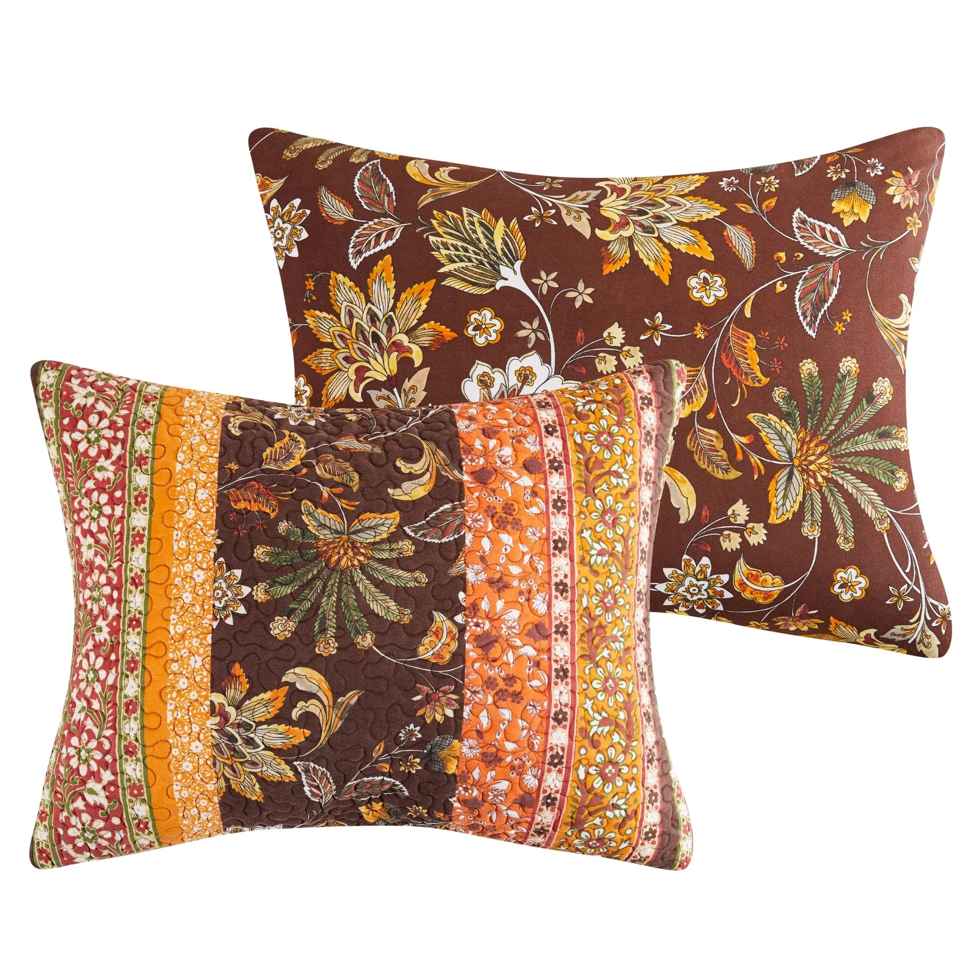 Barefoot Bungalow  Audrey Pillow Sham Set Chocolate King 20x36-inch (x2)
