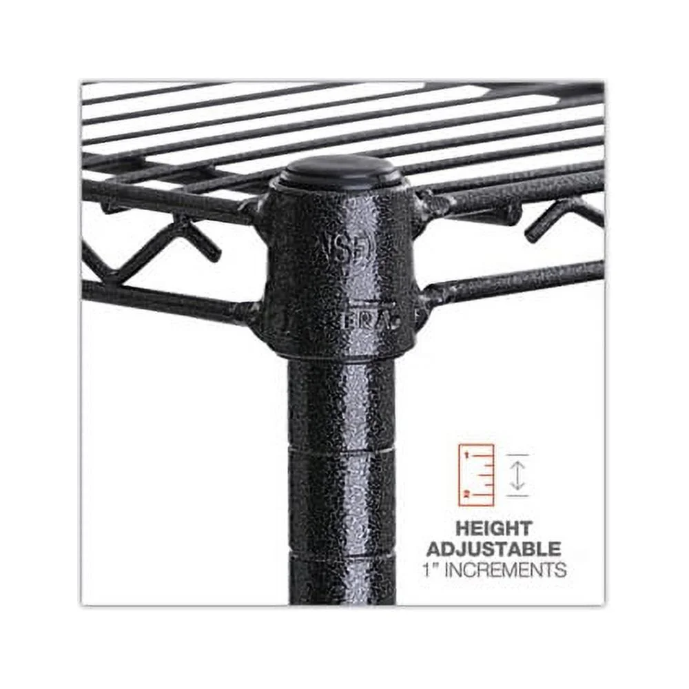 NSF Certified 6-Shelf Wire Shelving Kit 48w x 18d x 72h, Black Anthracite