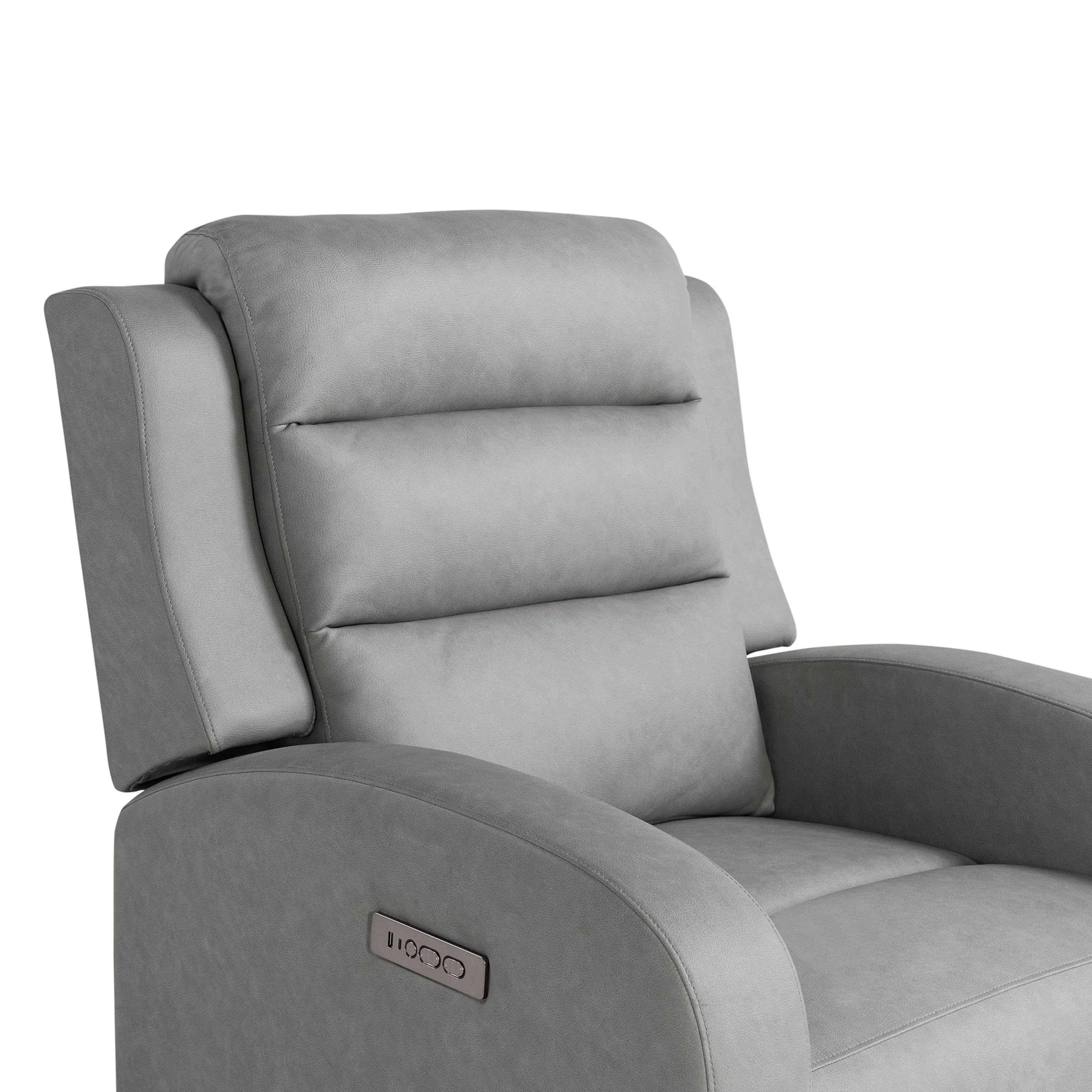 Relax A Lounger Avery Modern Recliner, Grey Faux Leather