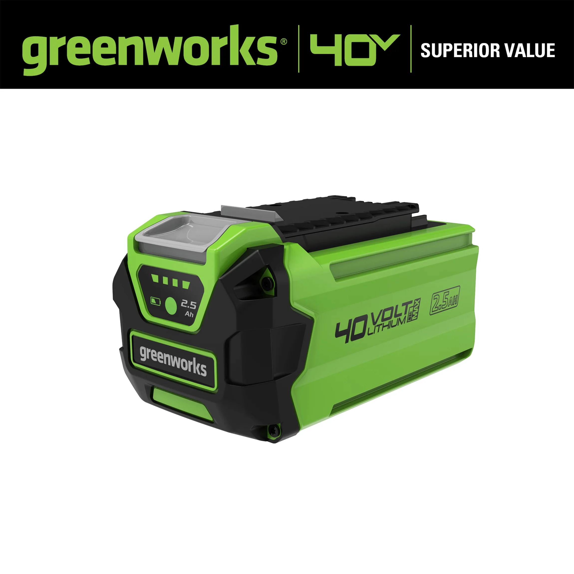 Greenworks 40V 2.5 Ah Battery, 2938402