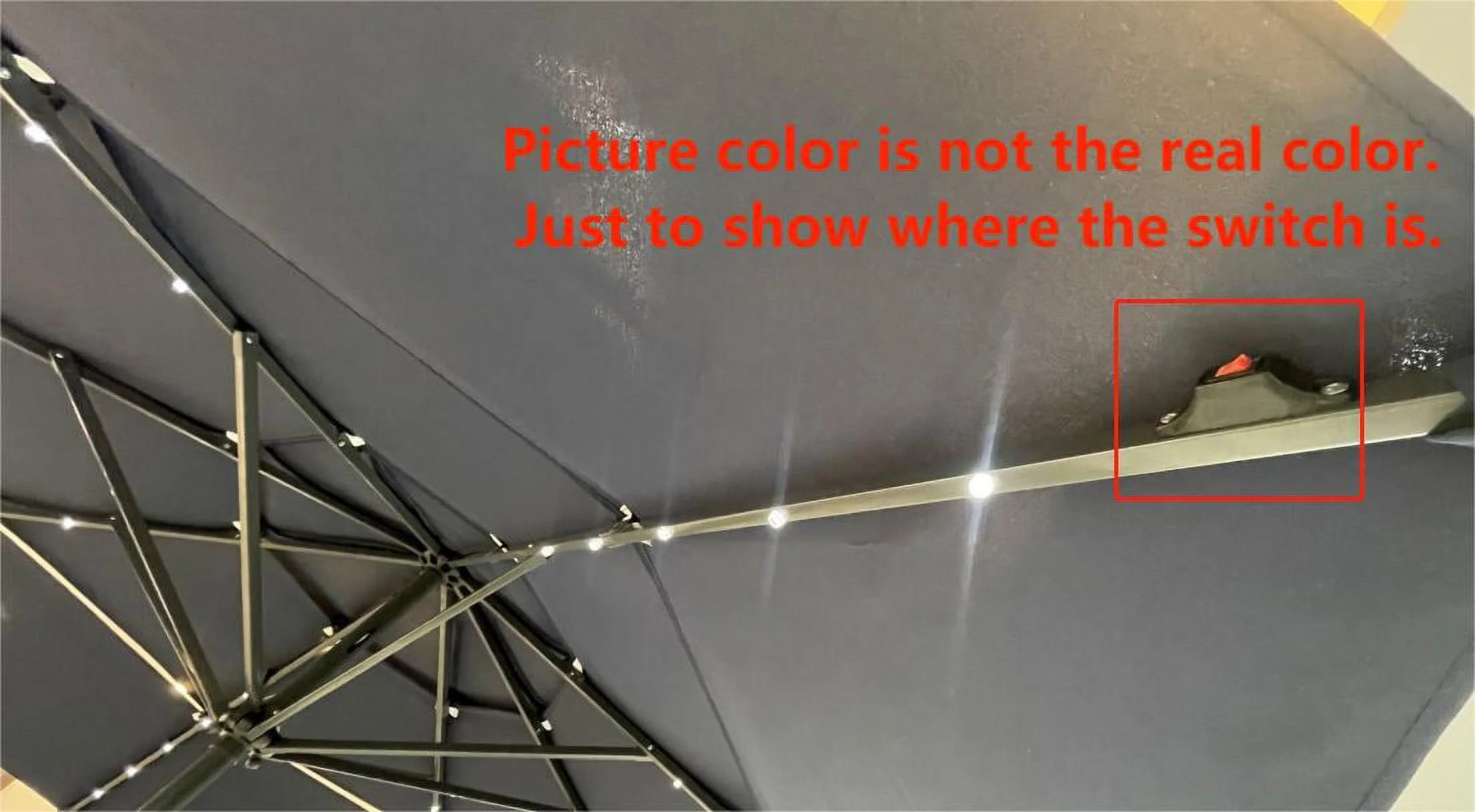 Autlaycil 10Ft 3 Tiers Patio Umbrellas Solar 40 LED Lighted Umbrella with 8 Ribs Patio Table Umbrella, Blue