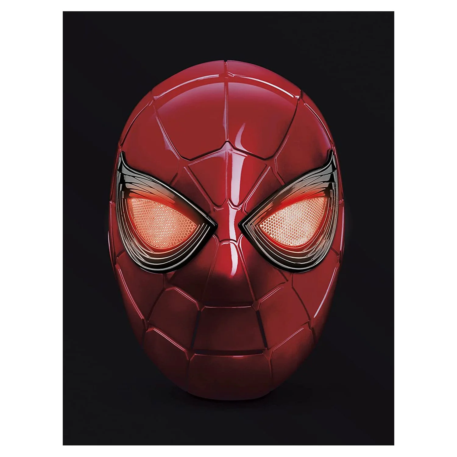 Spider-Man Marvel Legends Series Iron Spider Electronic Helmet with Glowing Eyes, 6 Light Settings and Adjustable Fit - Red