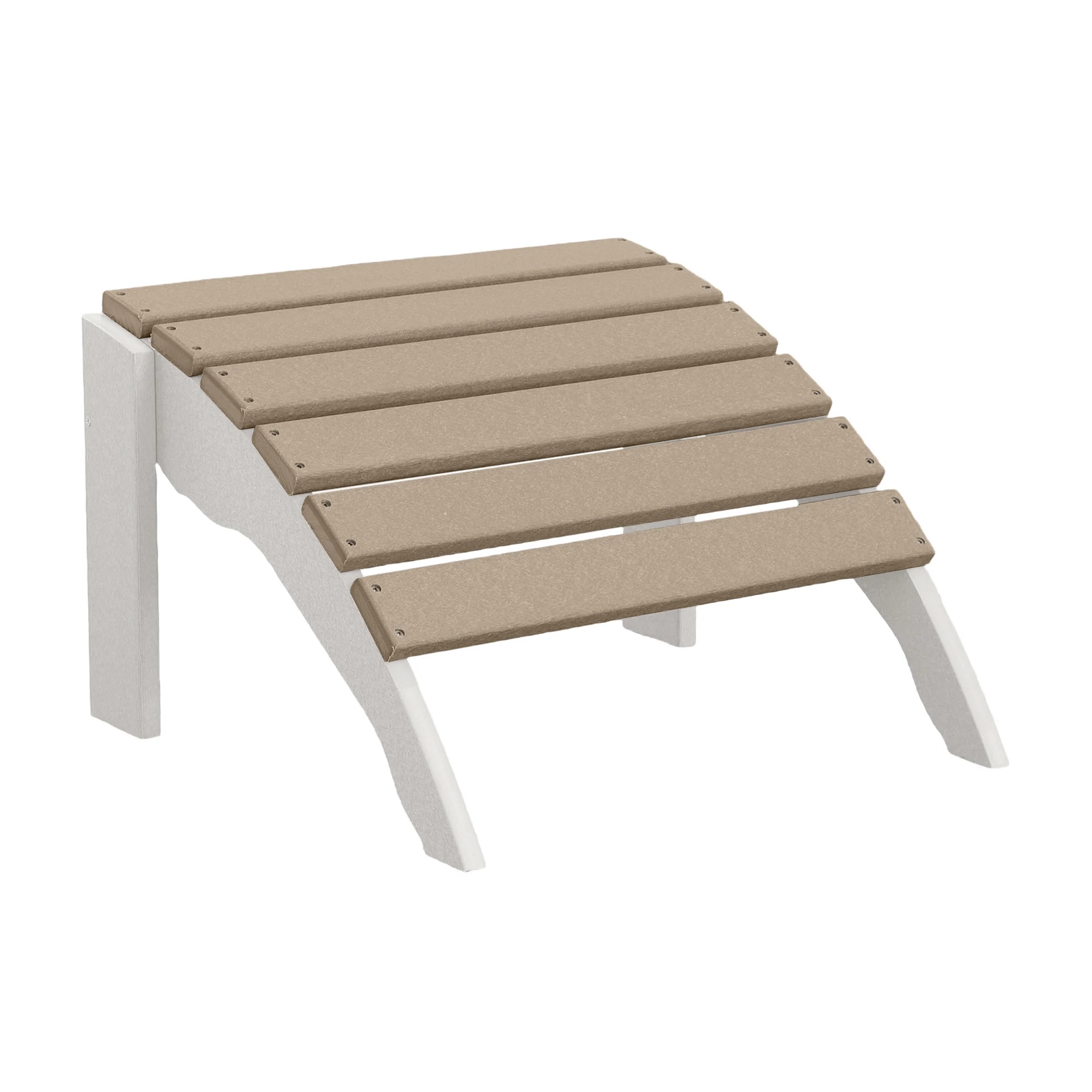 DUROGREEN® The Adirondack Ottoman - White with Weathered Wood