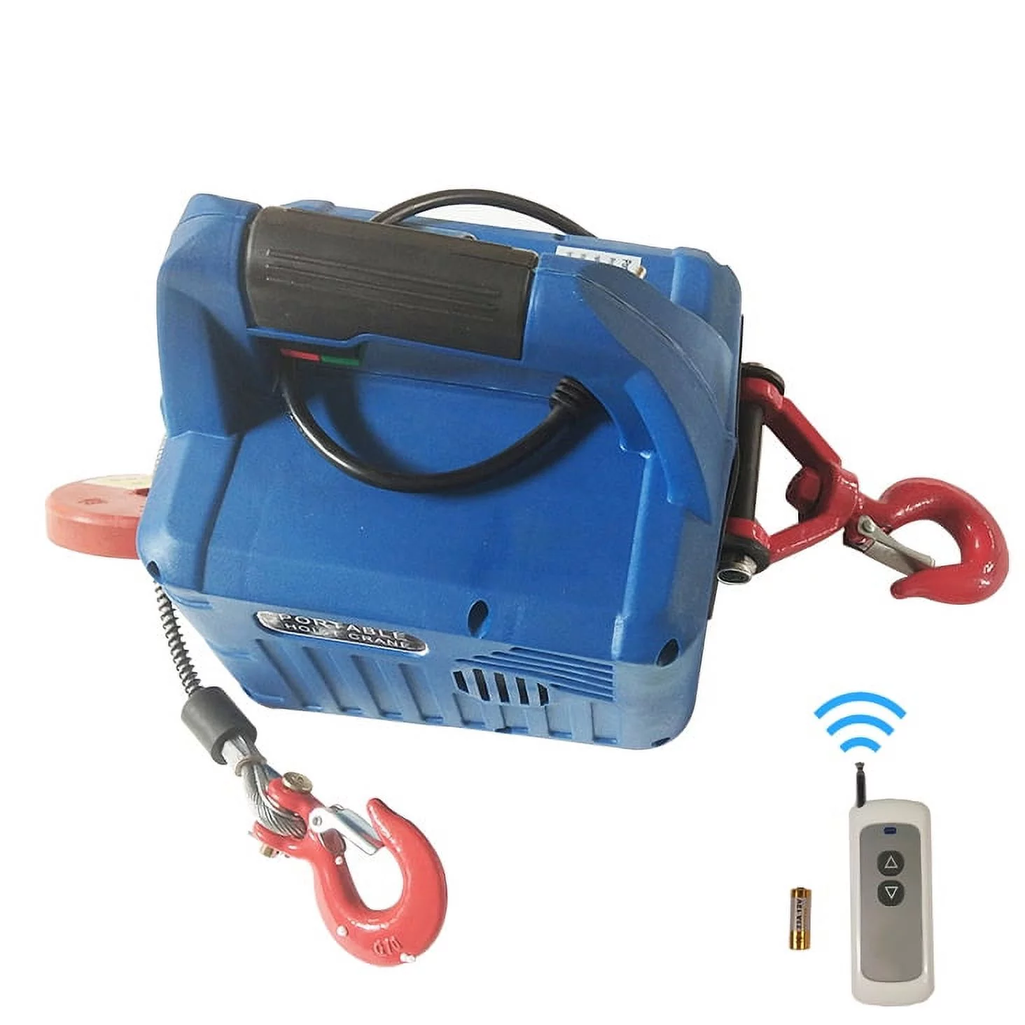 Techtongda Portable Household Electric Winch Lifting Electric Hoist With Wireless Remote Control 450kgX7.4m