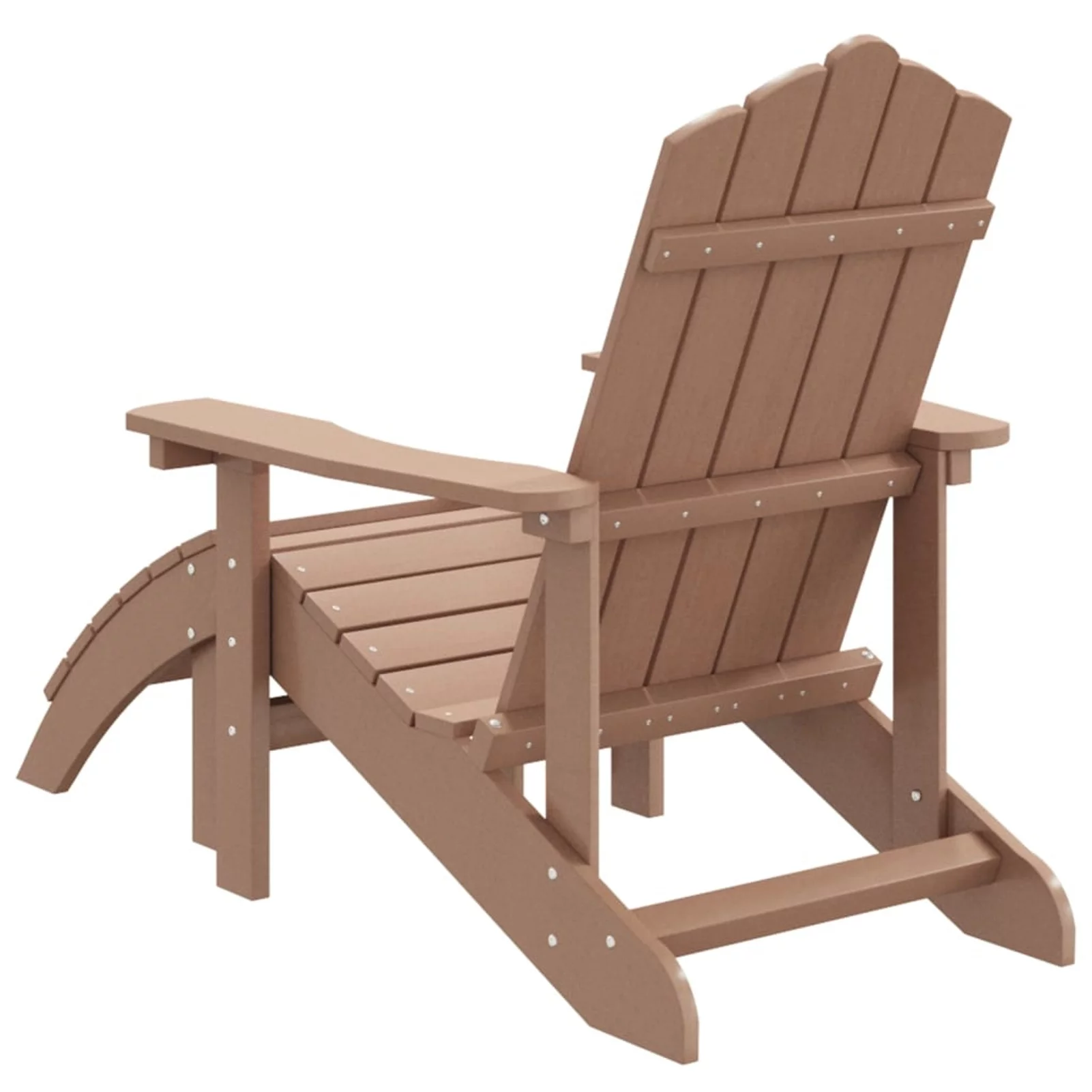 OWSOO Patio Adirondack Chair with Footstool HDPE Brown